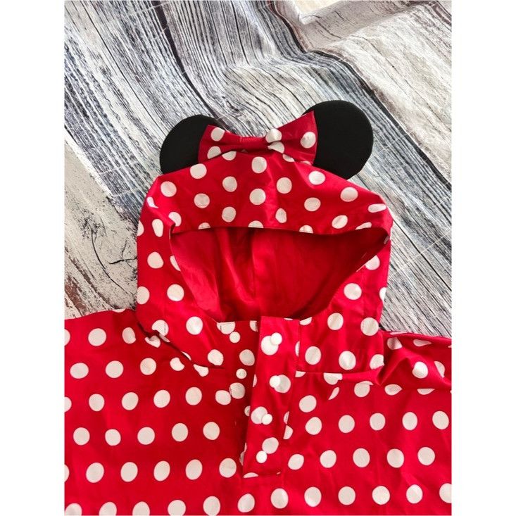 Disney Disney Parks Adult Red Polka Dot Hooded Rain Poncho with Min Size L / US 10 / IT 46 - 4 Thumbnail