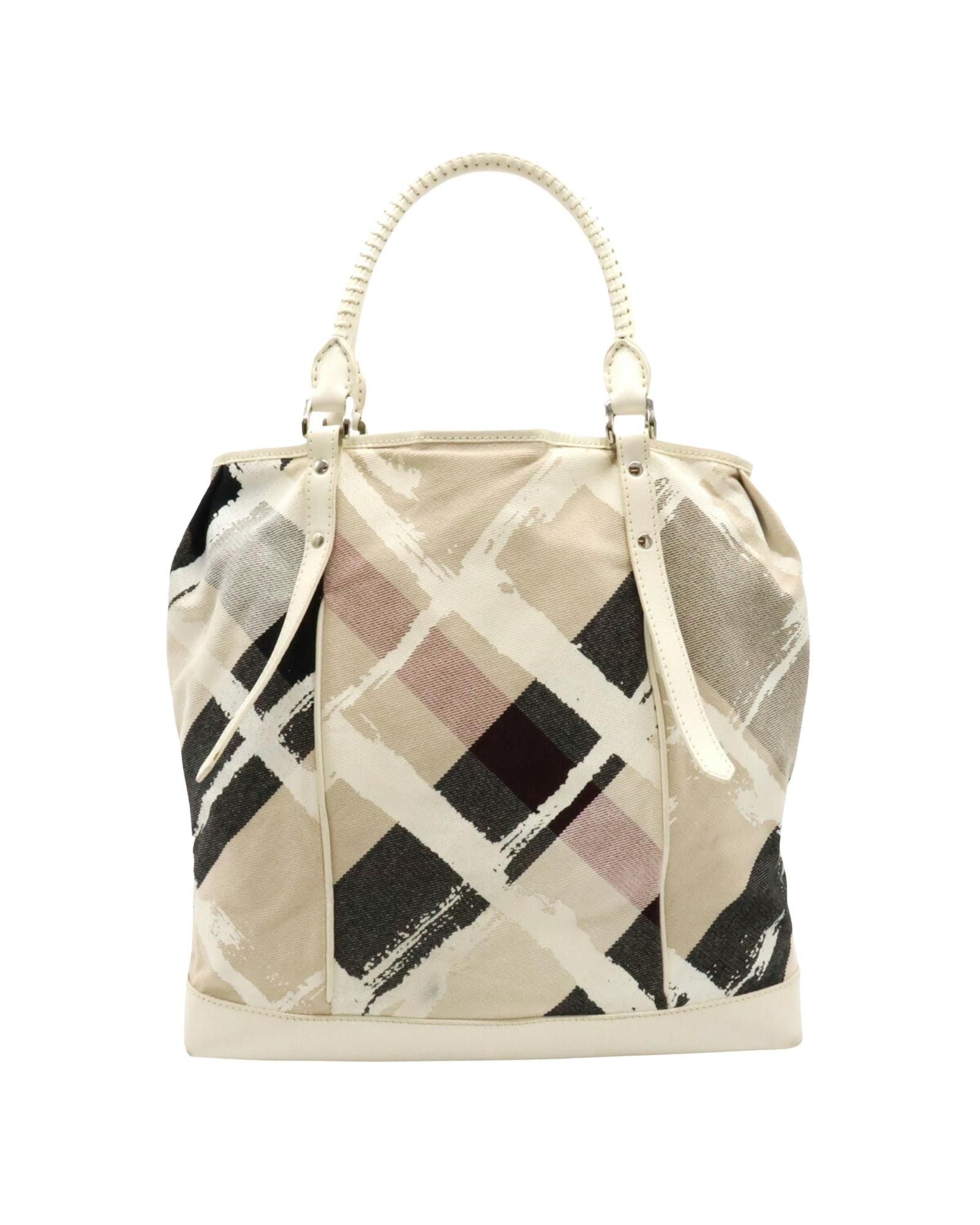 image of Versatile And Elegant Burberry Multicolour Canvas Bag, Women's
