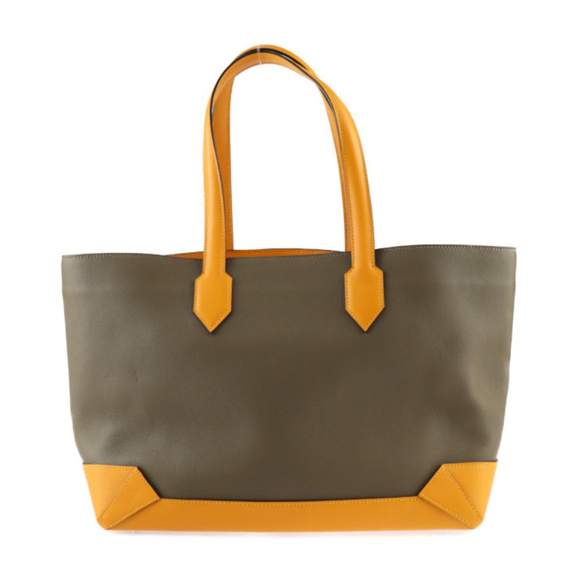 image of Hermes Maxibox Cabas 36 Tote Bag Evercolor Vaux Epson Origan Jaune Doll Shoulder X Engraved, Women'