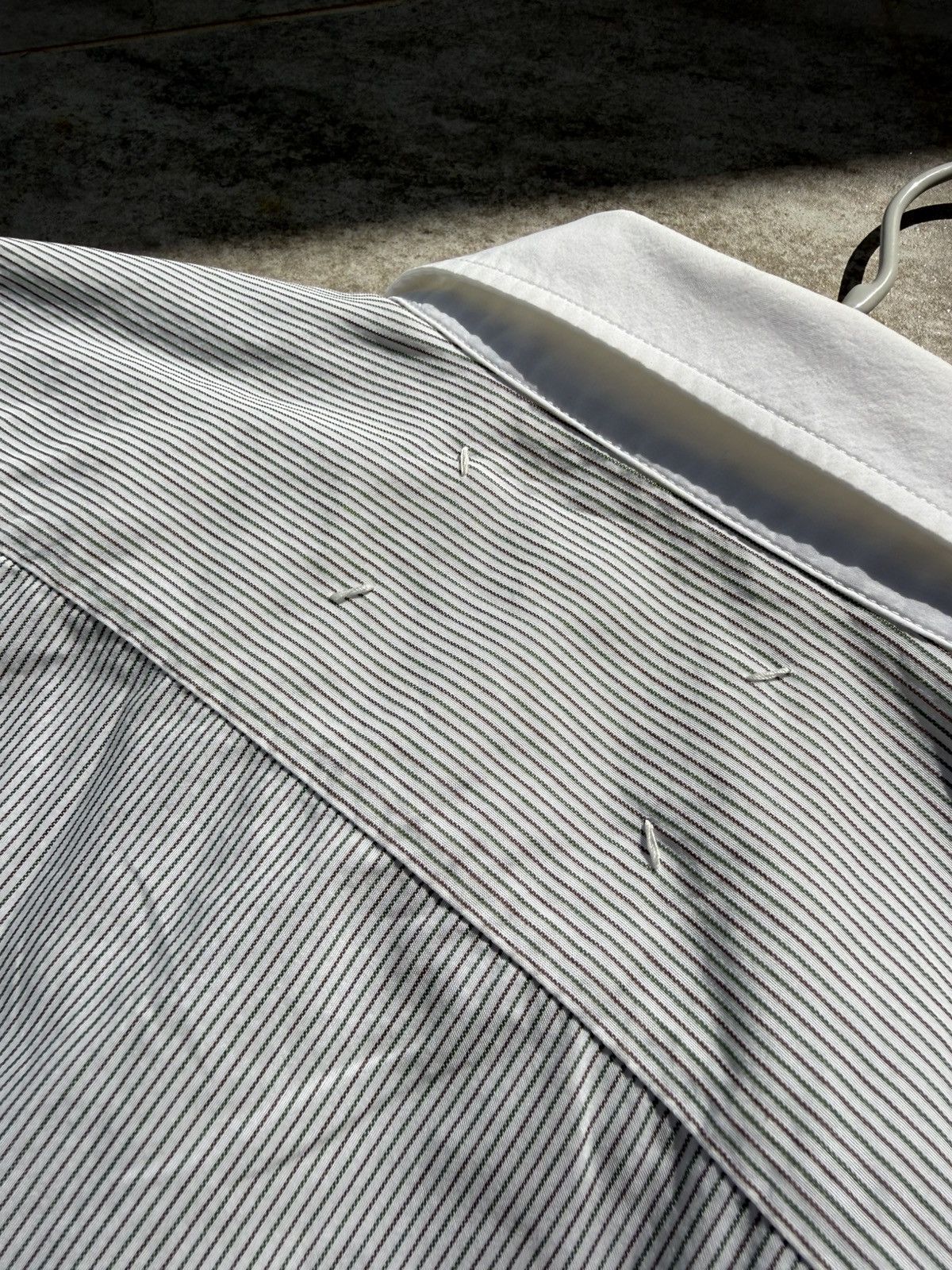 Maison Margiela Maison Margiela Slim Striped White Shirt Size US S / EU 44-46 / 1 - 3 Thumbnail