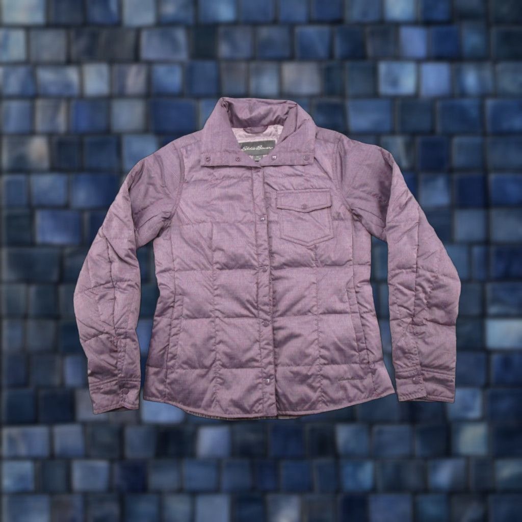 Eddie Bauer Eddie Bauer Womens XS Down Jacket Quilted Puffer Snap Up Pockets Purple 650 Fill Size XS / US 0-2 / IT 36-38 - 1 Thumbnail