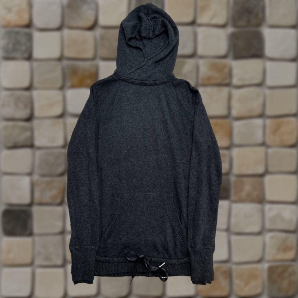 Lululemon Athletica Hoodie Womens 6 Black Logo Waffle Knit Kangaroo Pockets Shirt?