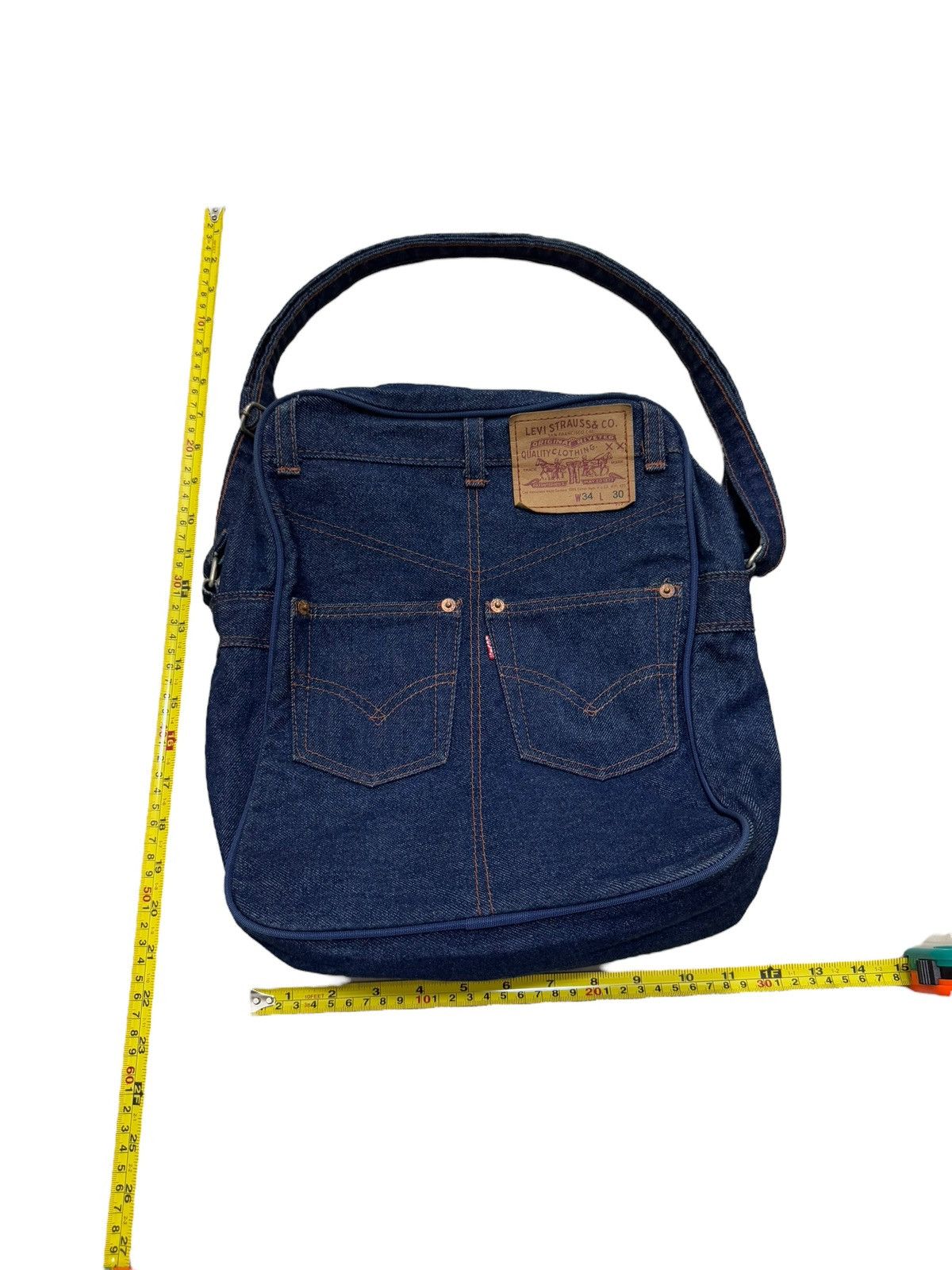 Vintage RARE 60’s LEVIS JEANS CUSTOM MADE SHOULDER BAG DOUBLEPOCKET Size ONE SIZE - 5 Thumbnail