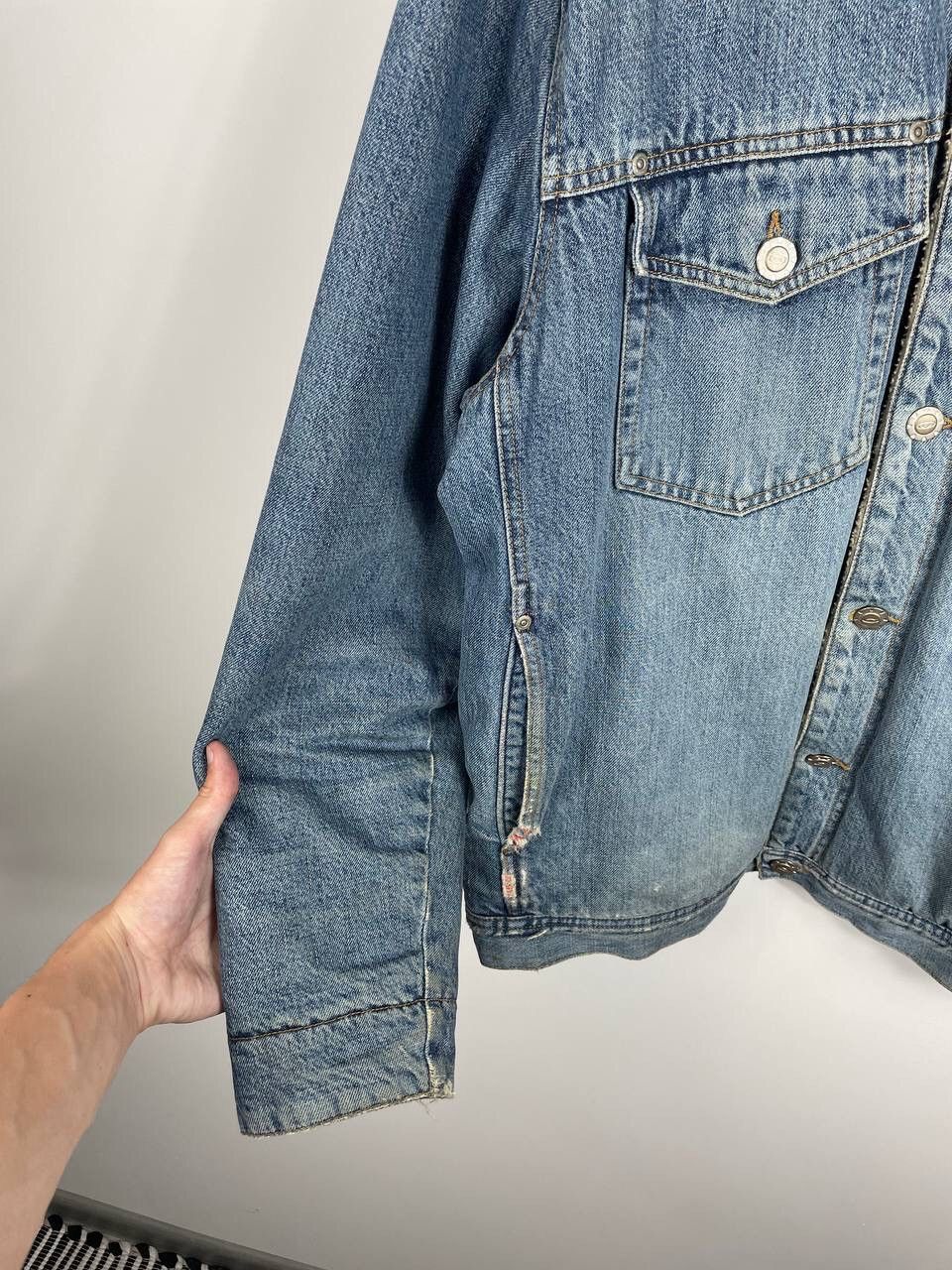 Oakley × Vintage Vintage Oakley Software Denim Sherpa Jacket Y2K Size US L / EU 52-54 / 3 - 2 Thumbnail