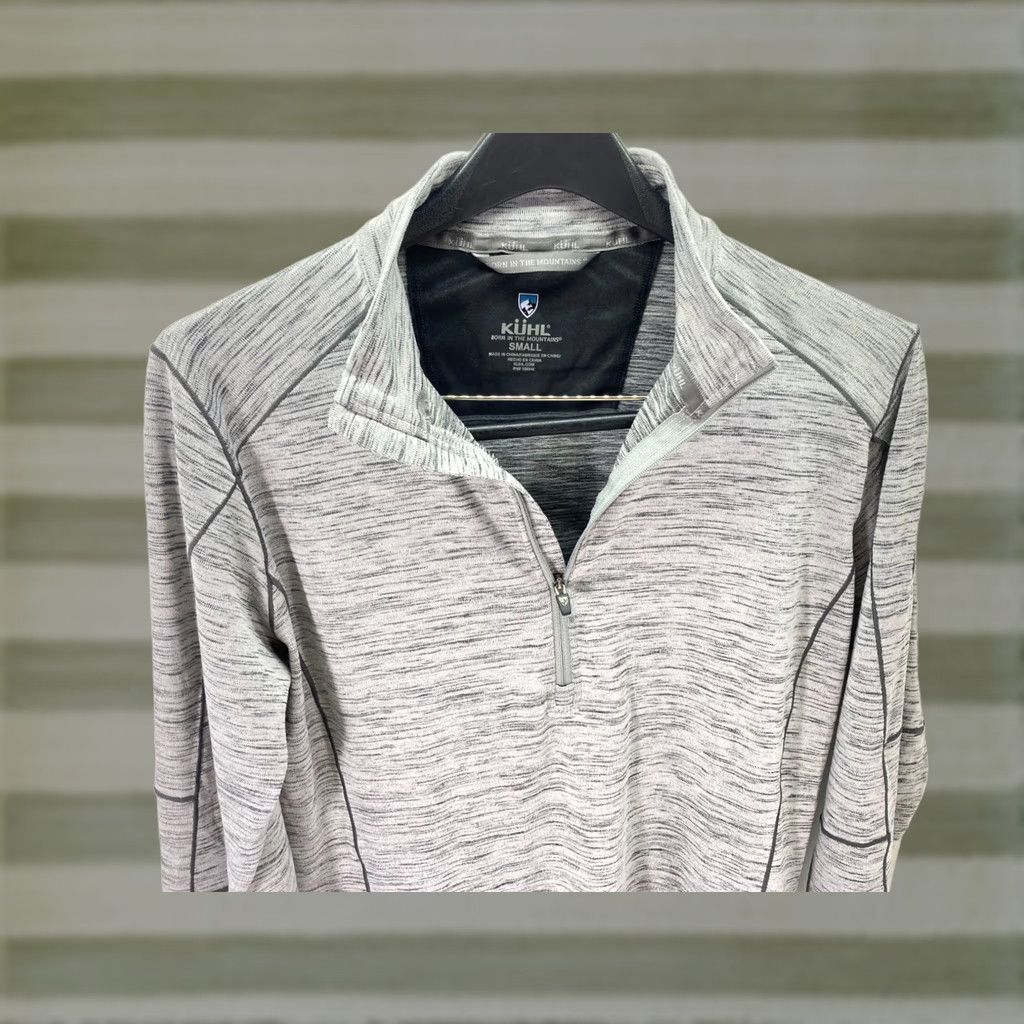 Logo 7 Kuhl Alloy Pullover Sweater Mens S Heather Gray 1/4 Zip Knit Long Sleeve Mock Neck Logo Size US S / EU 44-46 / 1 - 1 Thumbnail