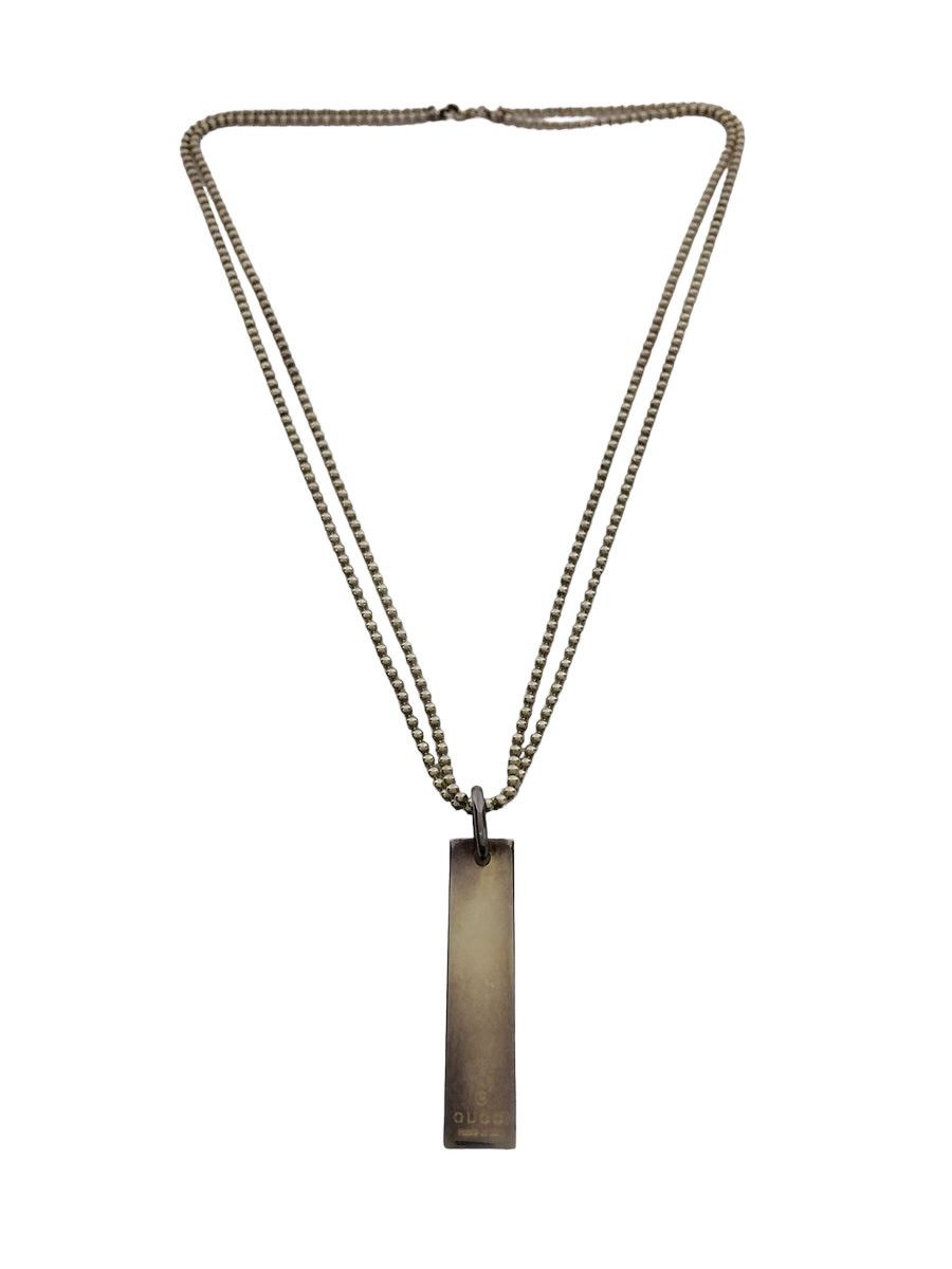 Gucci Authentic Gucci Silver 925 Ball Chain Plate Necklace Size ONE SIZE - 3 Thumbnail