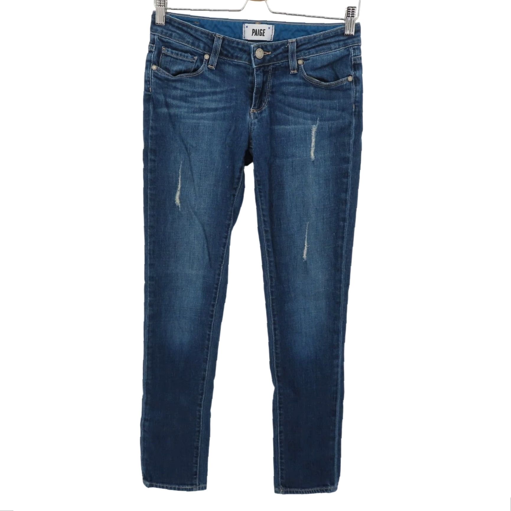 Paige Paige Womens Jeans 24 Jimmy Jimmy Skinny Distressed Medium Blue Denim Pants Size 42" / US 20 - 2 Thumbnail
