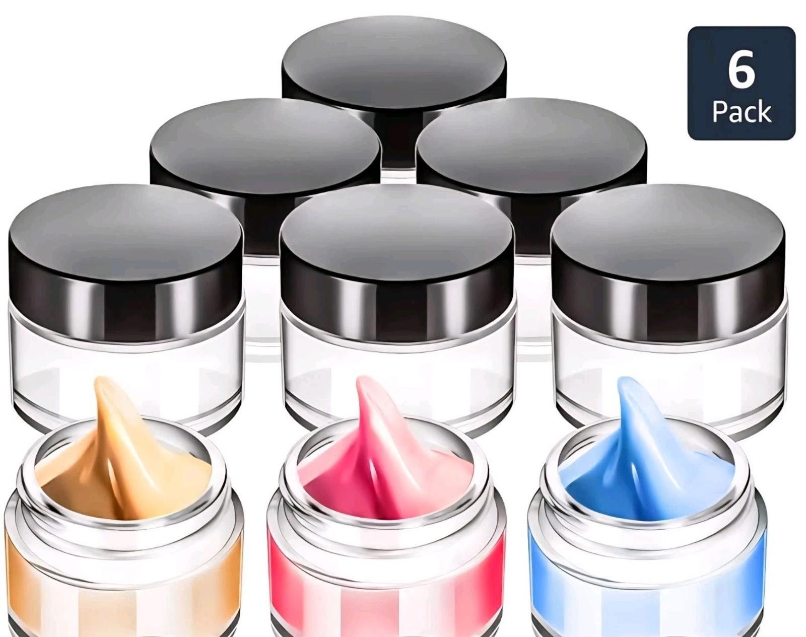 Other 6 Pack 1 Oz Clear Glass Containers With Lids & Inner Liners Size ONE SIZE - 1 Thumbnail