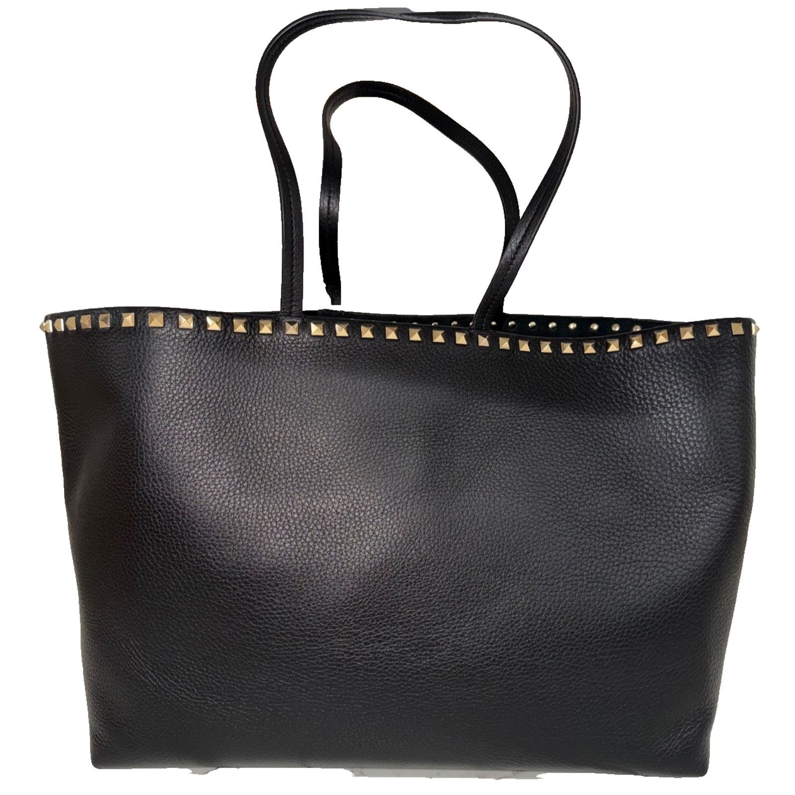 Valentino Valentino Garavani Rockstud Large Black Grained Tote Size ONE SIZE - 5 Thumbnail