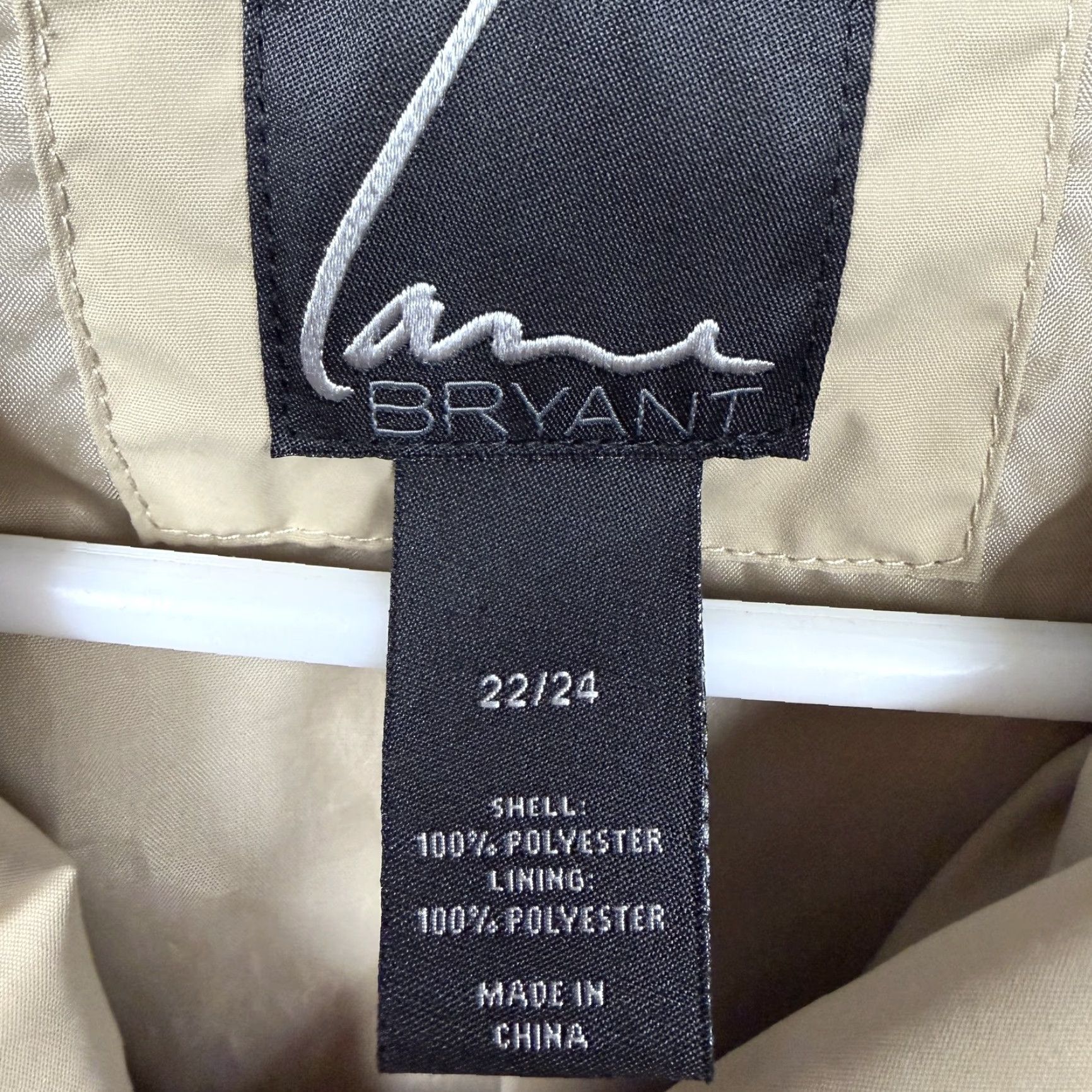 Vintage Lane Bryant Trench Coat Womens Plus 22/24 Beige Belted Lace Up Back Classic Size 3XL / US 20-22 - 7 Thumbnail