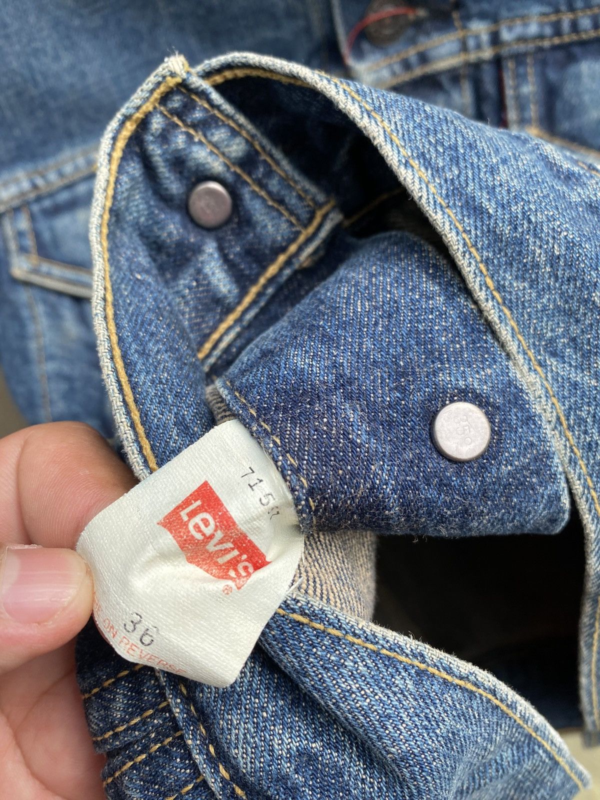 Levi's × Levi's Vintage Clothing × Vintage size 36 vintage levi's trucker denime big E jacket Size US S / EU 44-46 / 1 - 5 Thumbnail