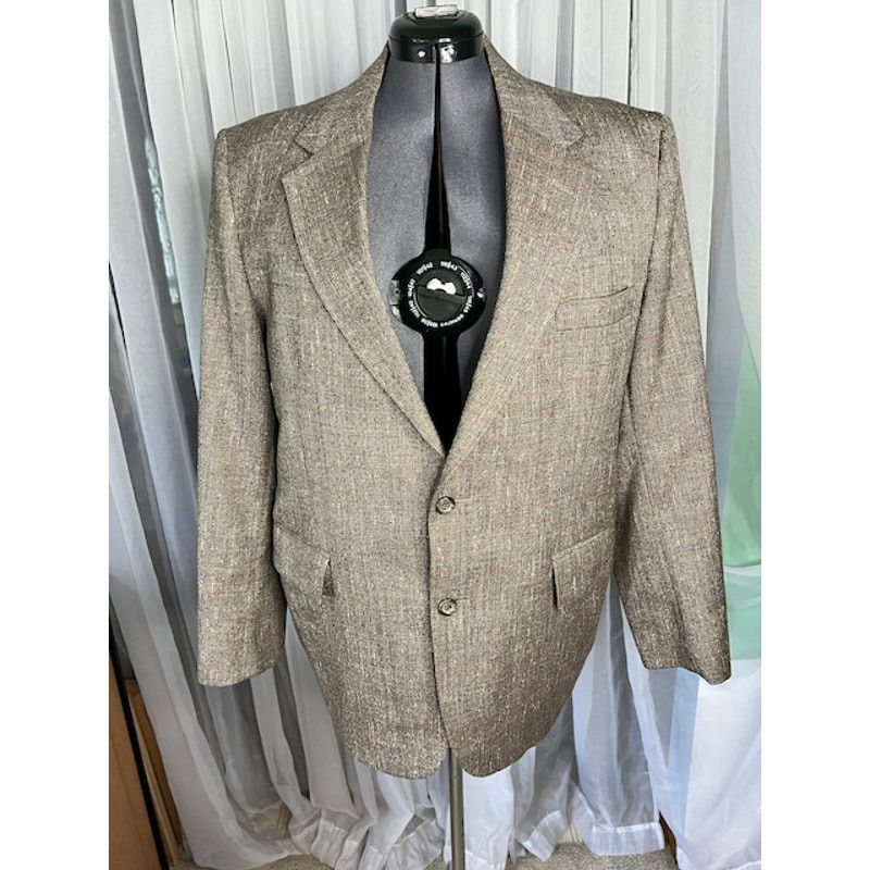 Vintage blazer sport coat tweed Vintage tan Size 44R - 1 Thumbnail
