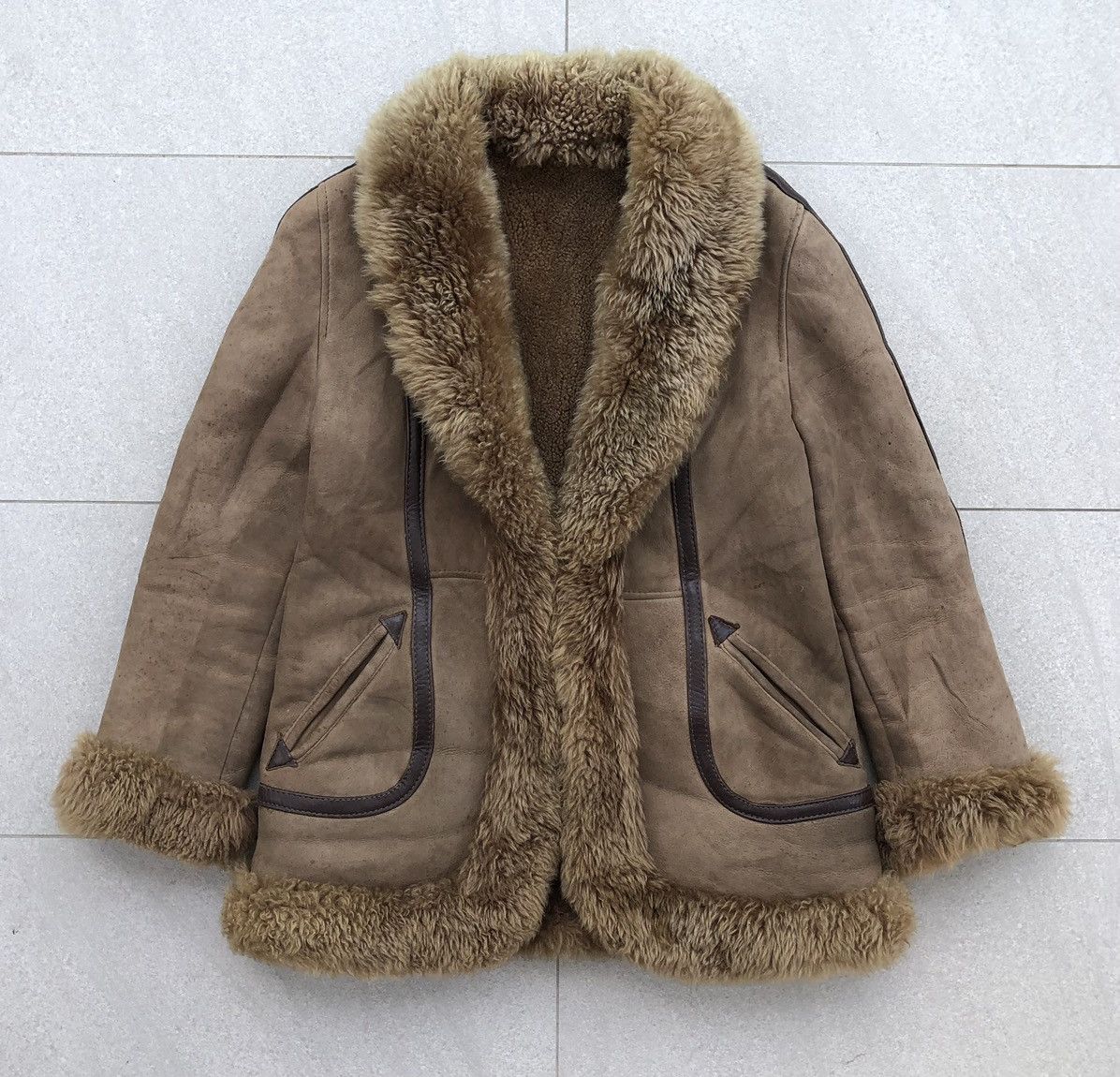 Japanese Brand Vintage Real Leather Sheepskin Fur Coat Made in Spain Size M / US 6-8 / IT 42-44 - 8 Thumbnail