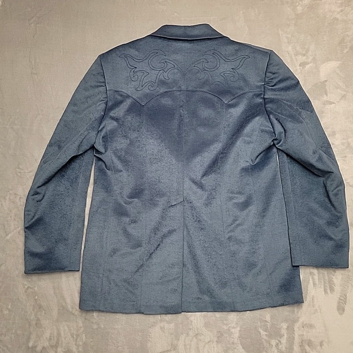 Vintage VINTAGE Phoenix Western Apparel Blazer Mens 44R Blue Faux Suede Soft Western Sport Coat Size 44R - 5 Thumbnail