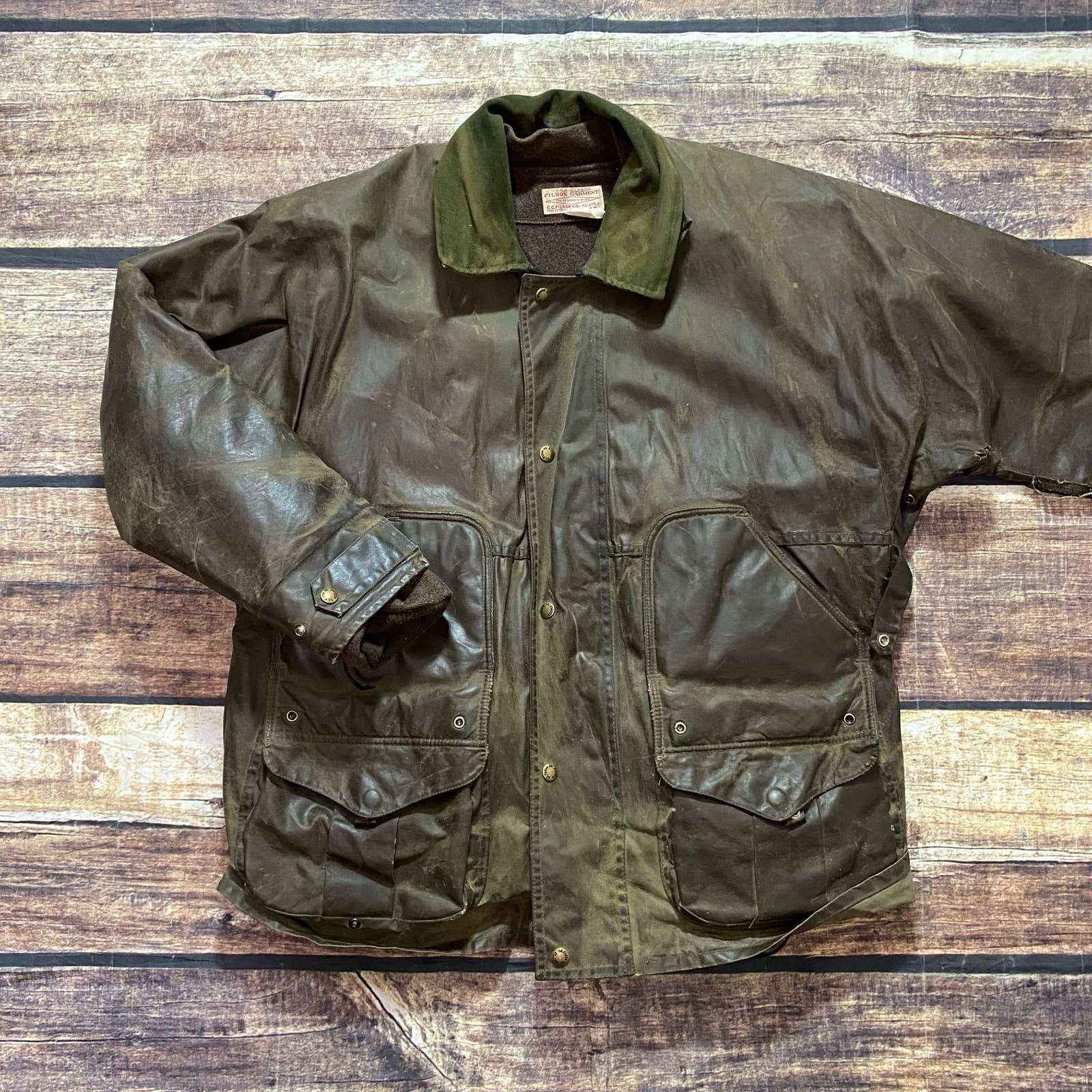Vintage Filson Upland Waxed Leather Coat & Wool Liner Hunting Jacket Grailed