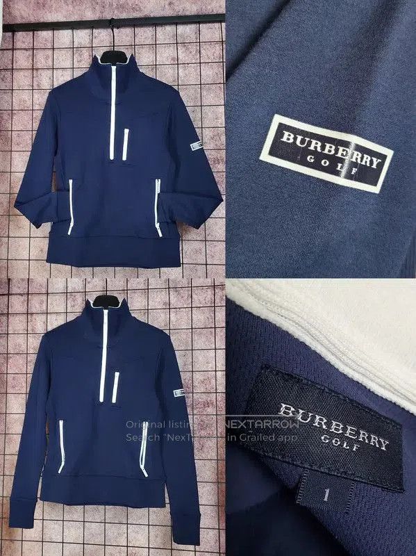 Burberry Burberry Golf Navy Cotton Blend Half-Zip Sweatshirt. Size S / US 4 / IT 40 - 1 Thumbnail