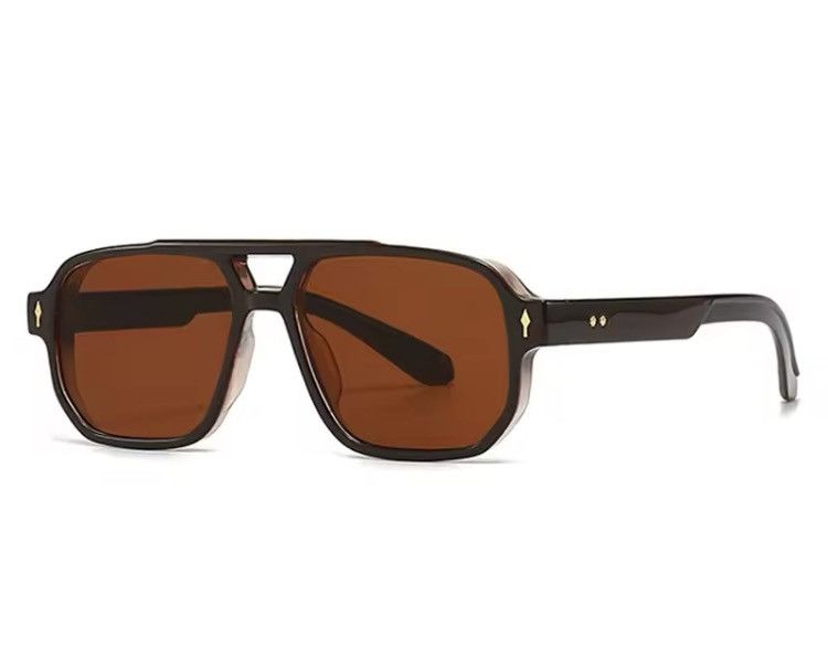 Electric Visual Retro Style Double Bridges Square Sunglasses Size ONE SIZE - 4 Thumbnail