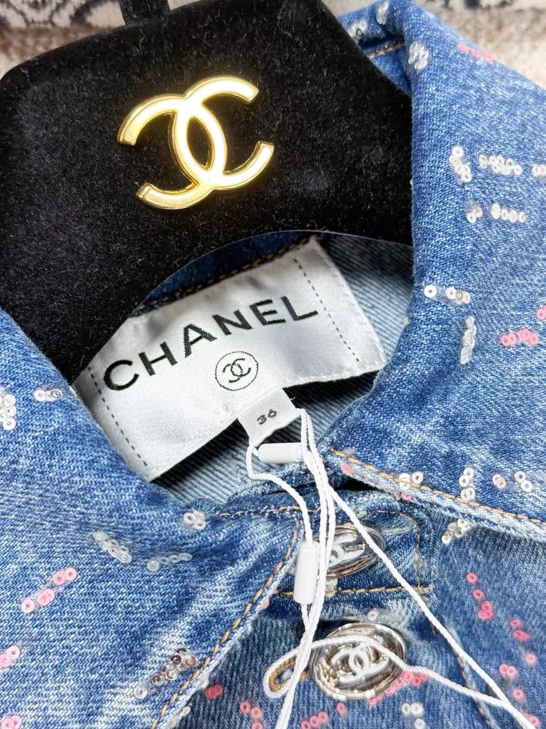Chanel Chanel Colorful bead embroidery four-pocket denim jacket Size XS / US 0-2 / IT 36-38 - 5 Thumbnail