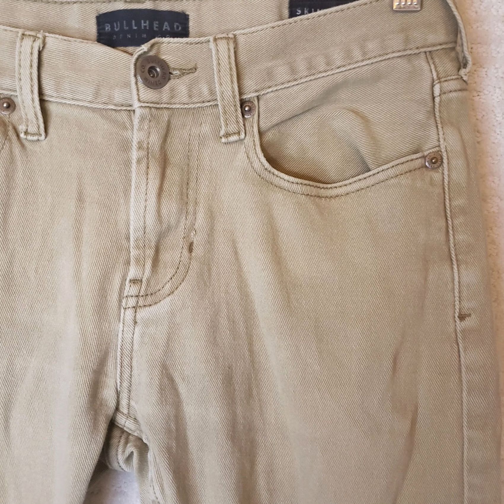 CO BULLHEAD DENIM CO Skinny Straight Leg Stretch Jeans Brown Khaki Tan 30X30 Men Size US 30 / EU 46 - 7 Thumbnail