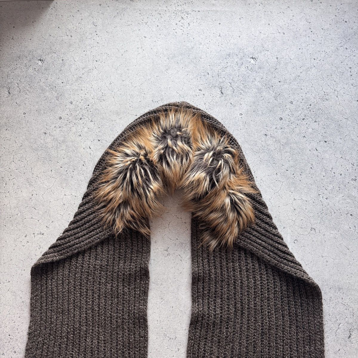 Japanese Brand Hooded Scarf with Faux Fur Trim Vintage Japanese Style Hat Size ONE SIZE - 4 Thumbnail