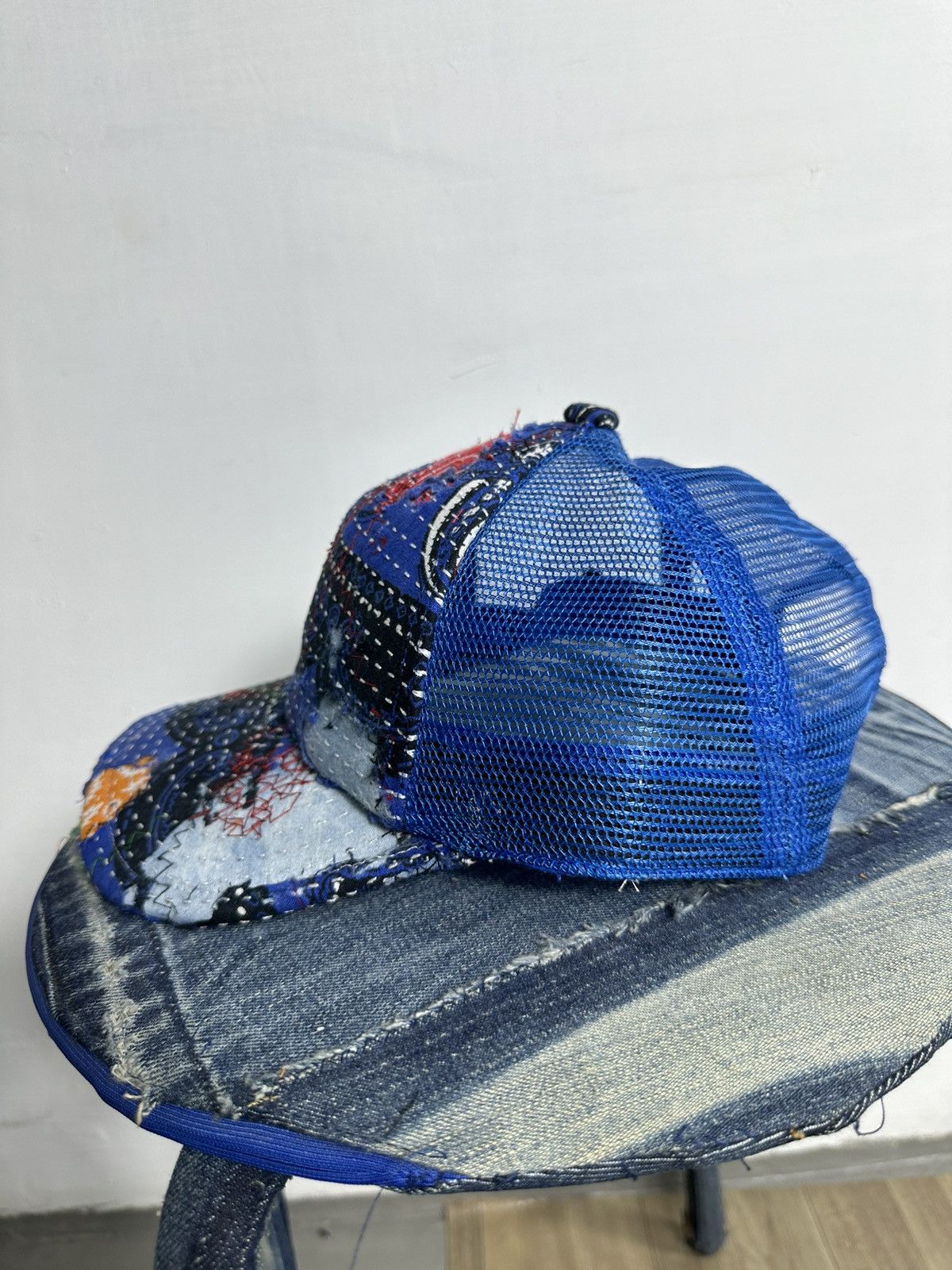 Handmade Custom Made Distressed Paisley Patchwork Boro Trucker hats Size ONE SIZE - 4 Thumbnail