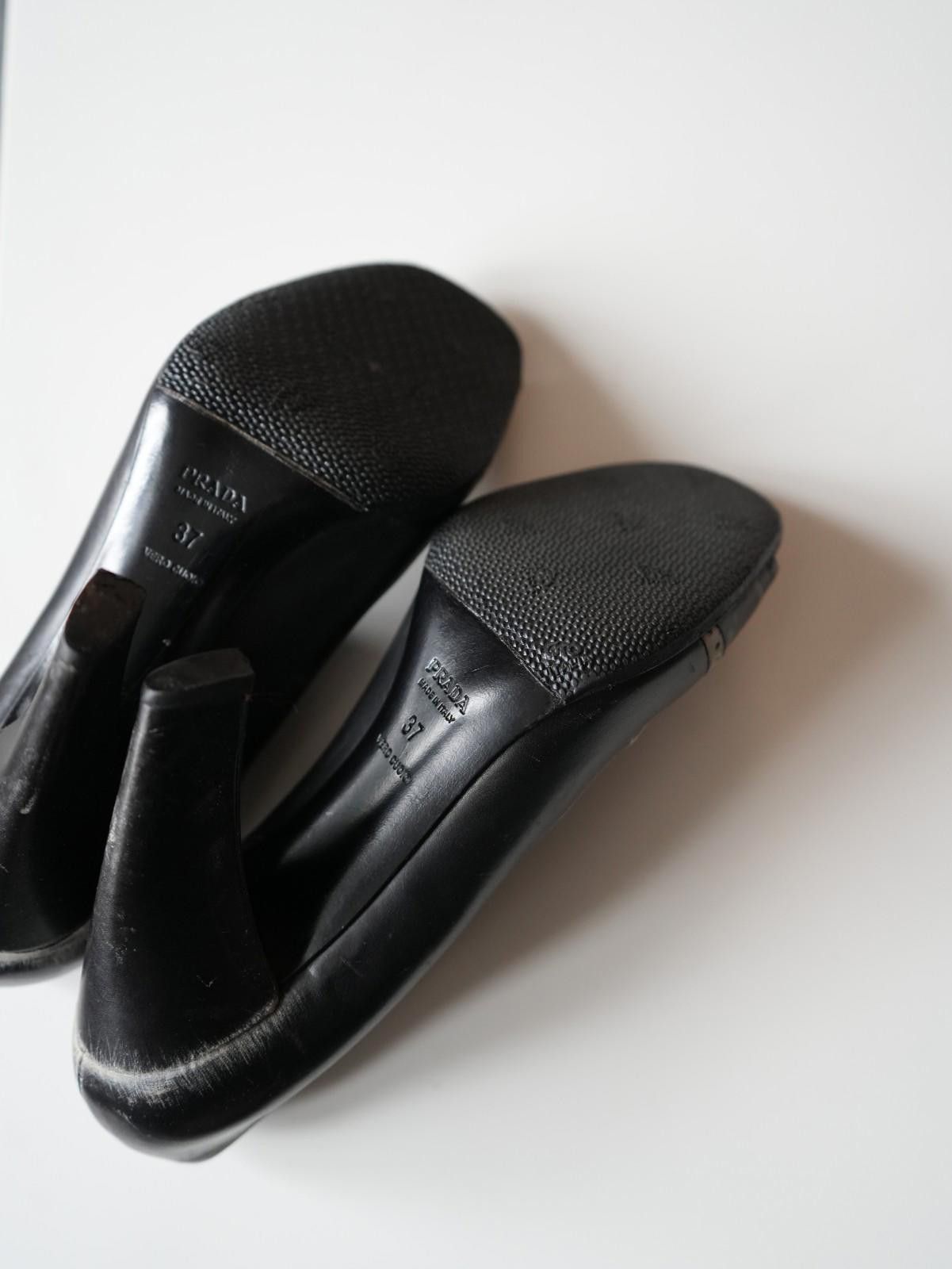 Prada FW 2007 Prada Distressed Leather Strap Open Toe Heel Pumps Size US 7 / IT 37 - 11 Thumbnail