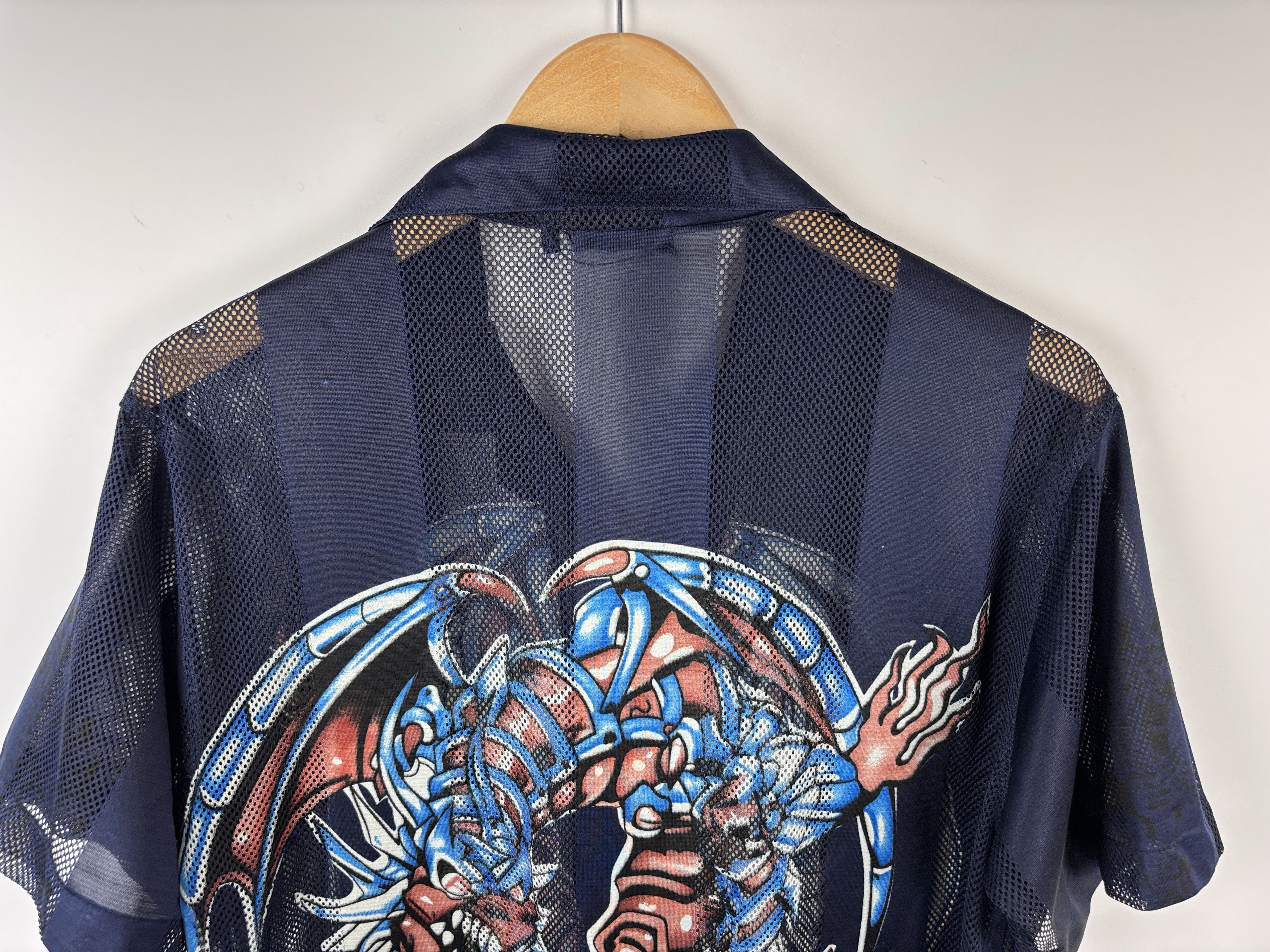 Japanese Brand × Vintage Vintage Y2K Dragon Button Up Shirt Blue Size M Size US M / EU 48-50 / 2 - 6 Thumbnail