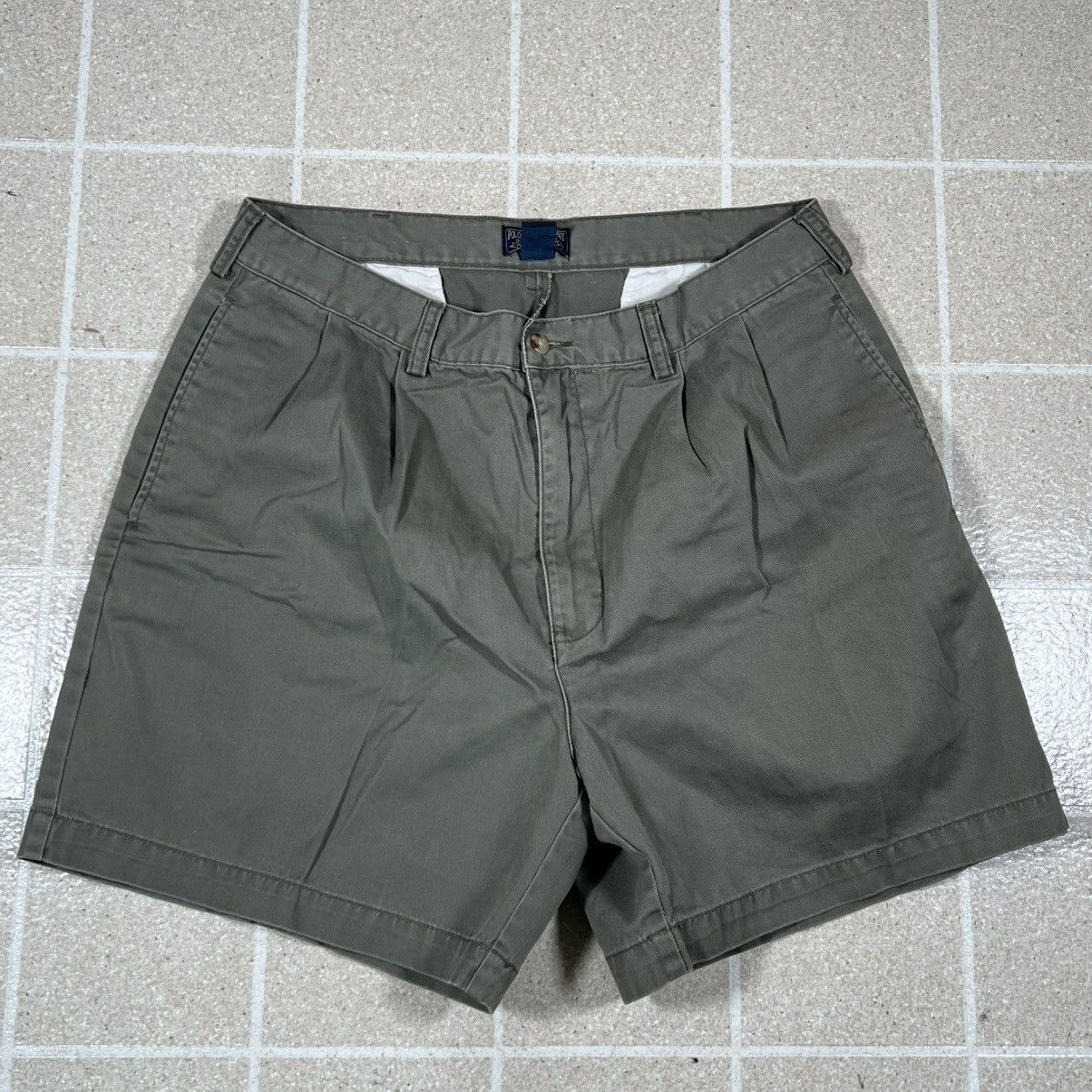Polo Ralph Lauren Vintage Polo Jeans Co Mens Size 36 Olive Pleated Shorts Size US 36 / EU 52 - 1 Thumbnail