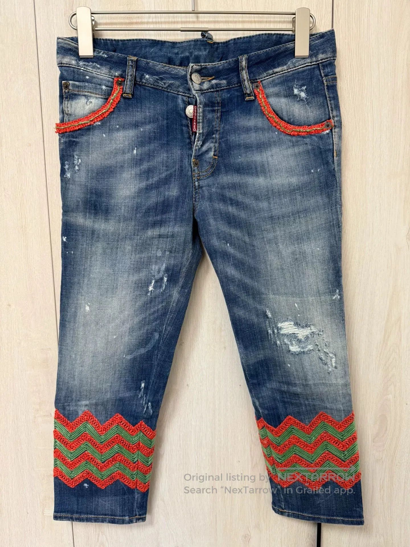 Dsquared2 DSQUARED2 Women's Blue Denim Cropped Pants. Size 37" - 1 Thumbnail
