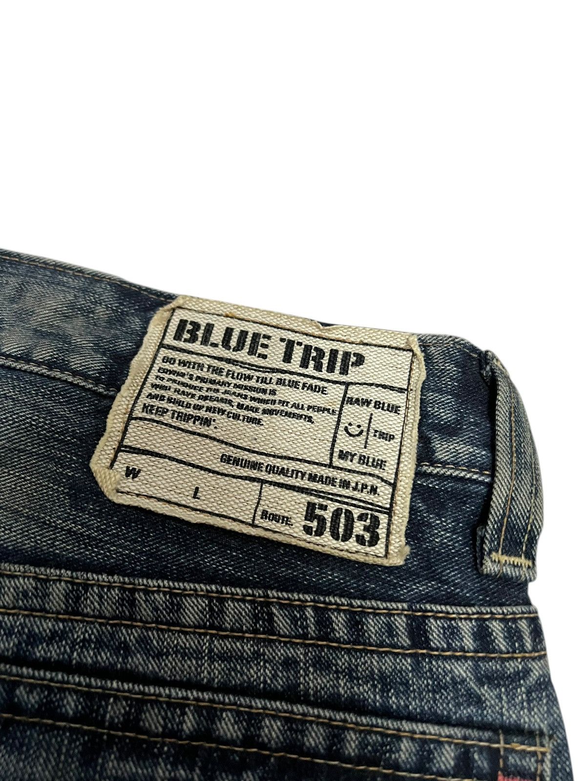 Edwin Vintage Edwin 503 Blue Trip Distress Jean Size US 32 / EU 48 - 20 Thumbnail