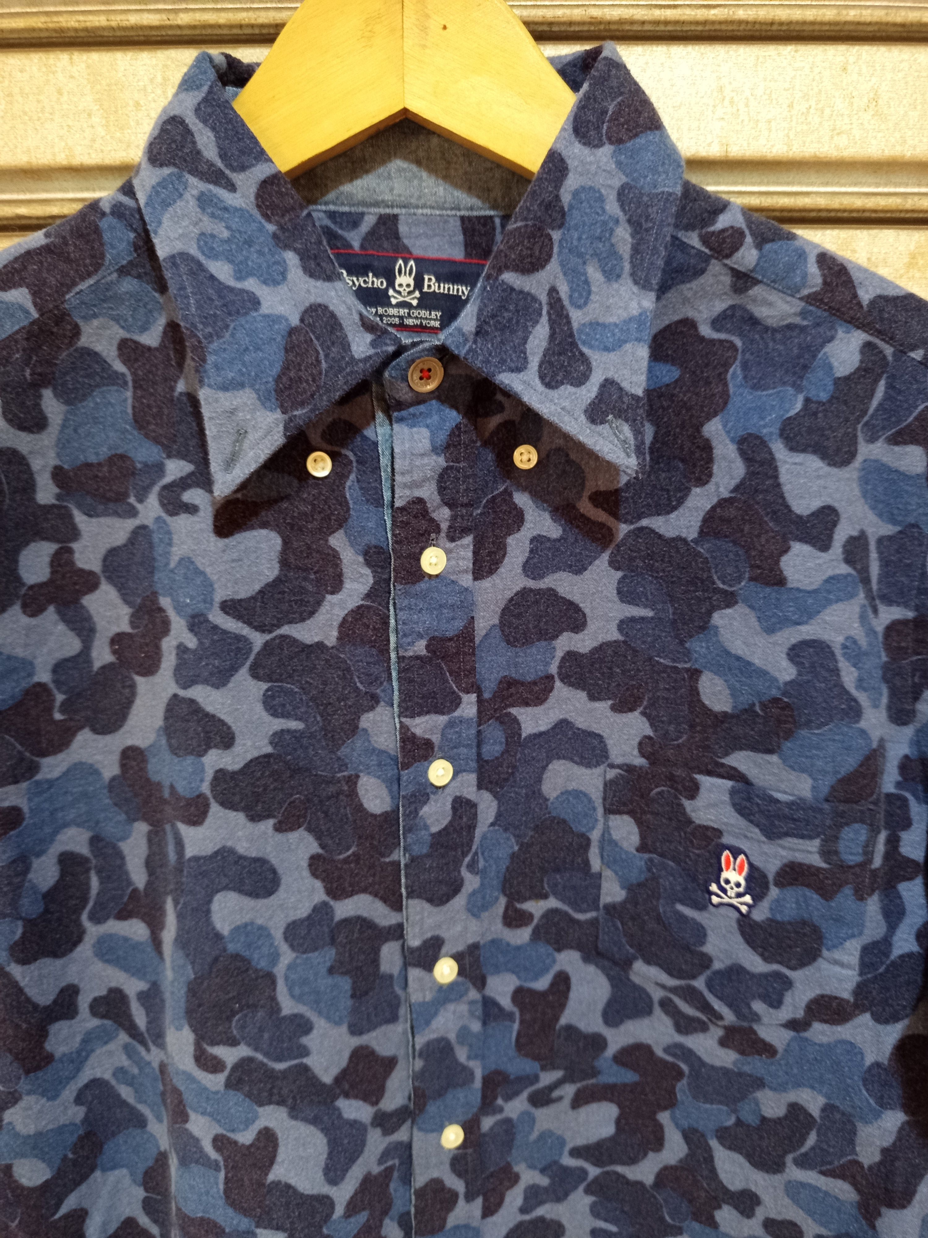 Psycho Bunny Psycho Bunny Camouflage Button Down Shirt Robert Godley Size US XL / EU 56 / 4 - 5 Thumbnail