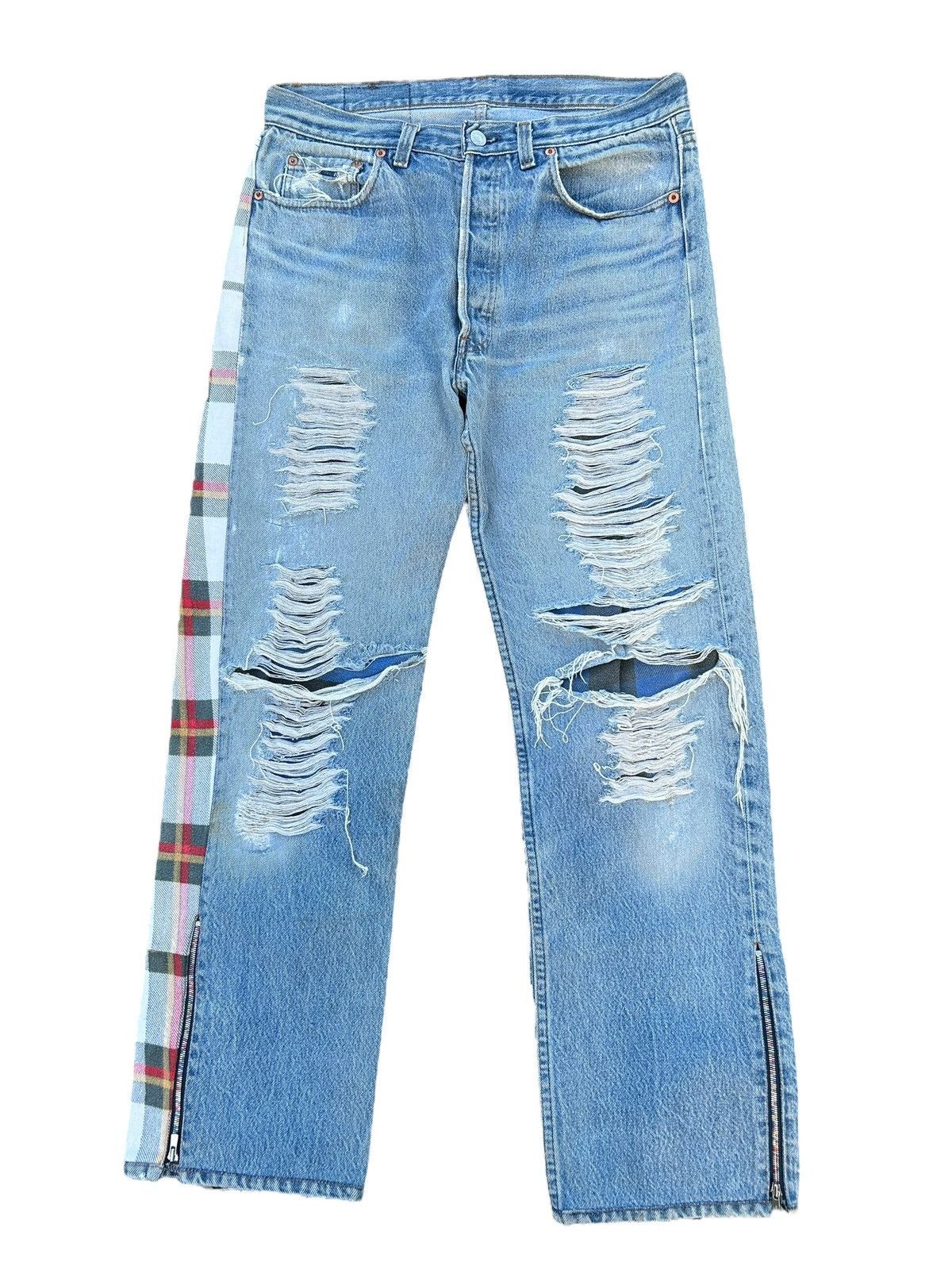 Kapital × Levi's × Vintage Vintage THRASHED Levi's Reconstructed Repair Denim Jeans ☠️ Size US 33 - 2 Thumbnail