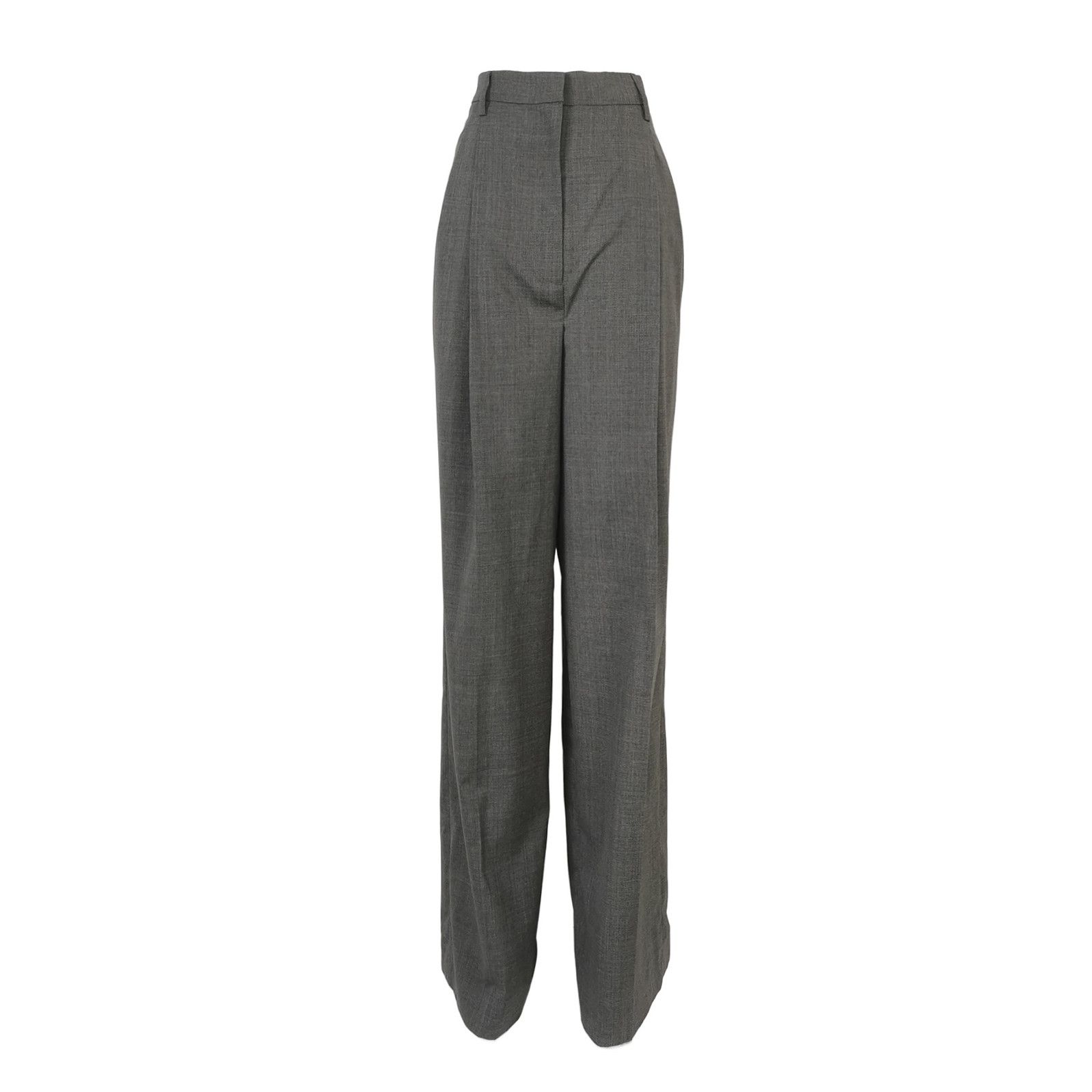 Prada Prada Gray Wool Wide-Leg Trousers Size 38 0089 Size 38" / US 16 / IT 52 - 1 Thumbnail