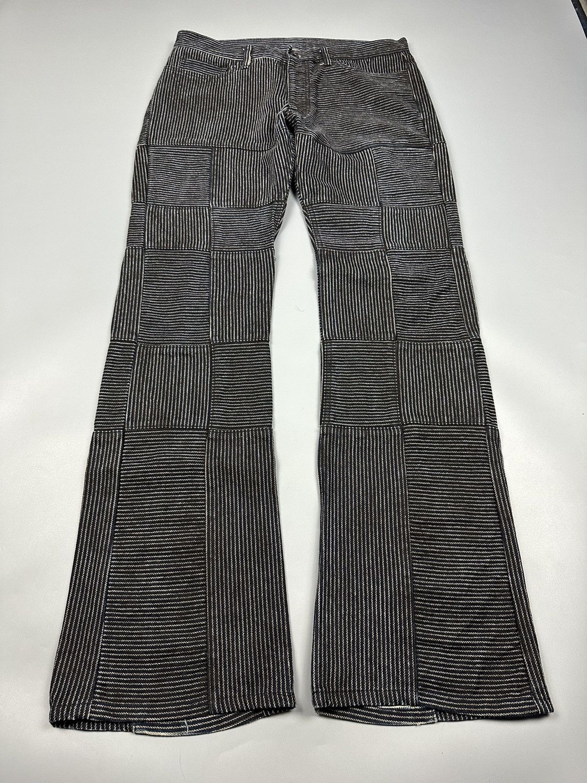 If Six Was Nine × Le Grande Bleu (L.G.B.) 🔥Flared🔥The Difference Rupert Patches Stripe Flared Denim Size US 34 / EU 50 - 3 Thumbnail