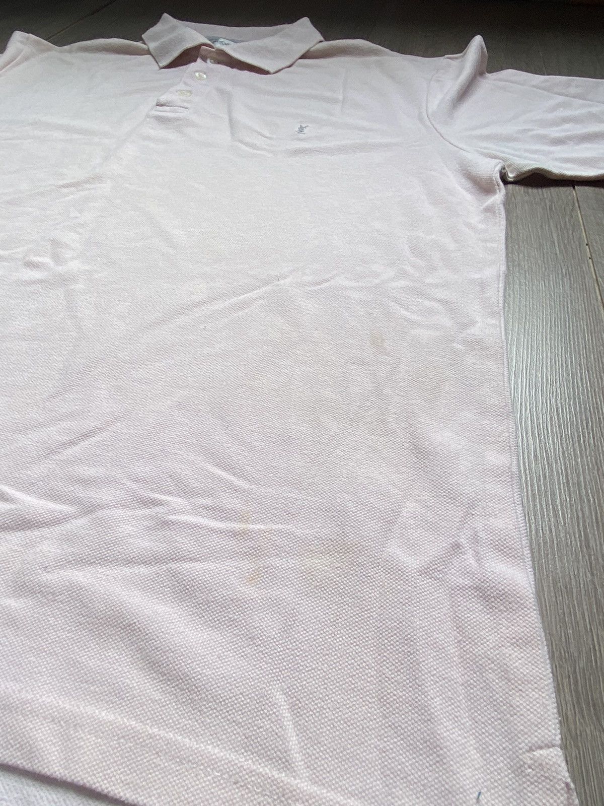 Yves Saint Laurent Yves Saint Laurent YSL Striped Polo Shirt White Pink Logo Size US XL / EU 56 / 4 - 4 Thumbnail