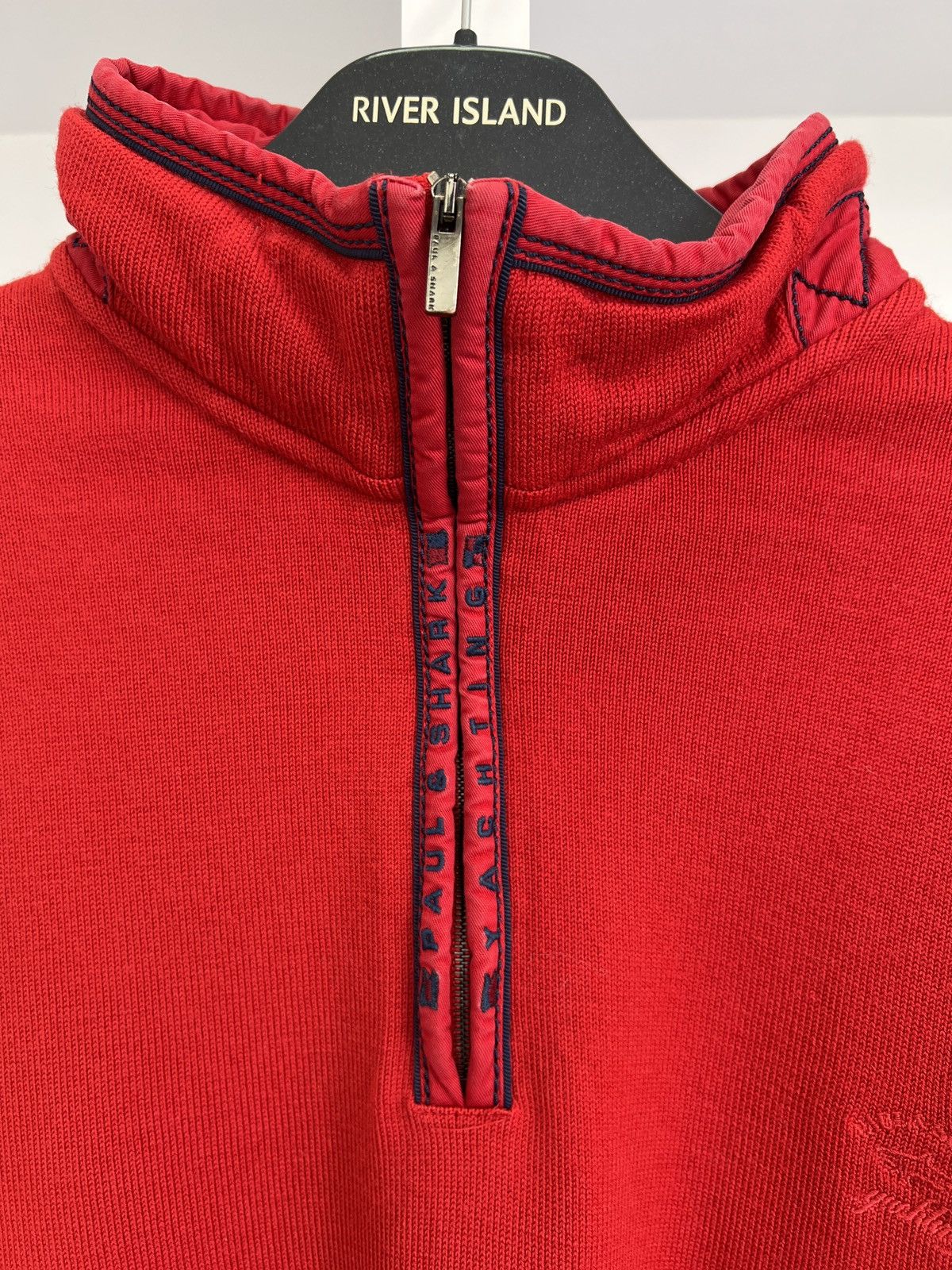 Paul & Shark × Vintage Vintage Paul Shark Red Knit 1/3 Zip Sweater Size US XXL / EU 58 / 5 - 16 Thumbnail