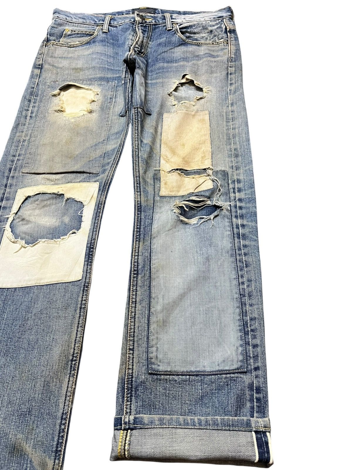 Lee Vintage Lee X TMT Selvedge Sashiko Boro Denim Size US 34 / EU 50 - 4 Thumbnail
