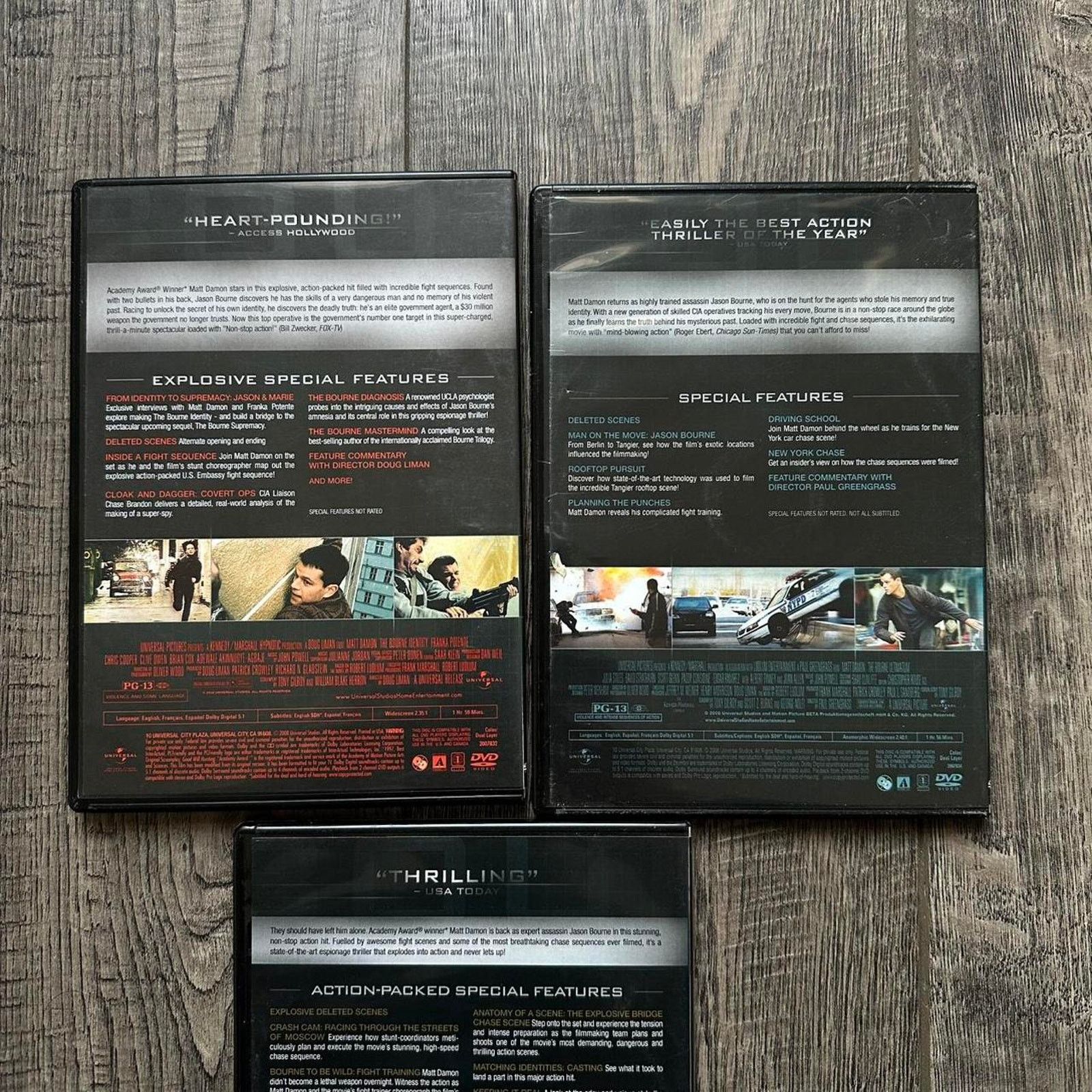 Vintage Jason Bourne Trilogy Matt Damon Action Movie DVD Lot Size ONE SIZE - 4 Thumbnail