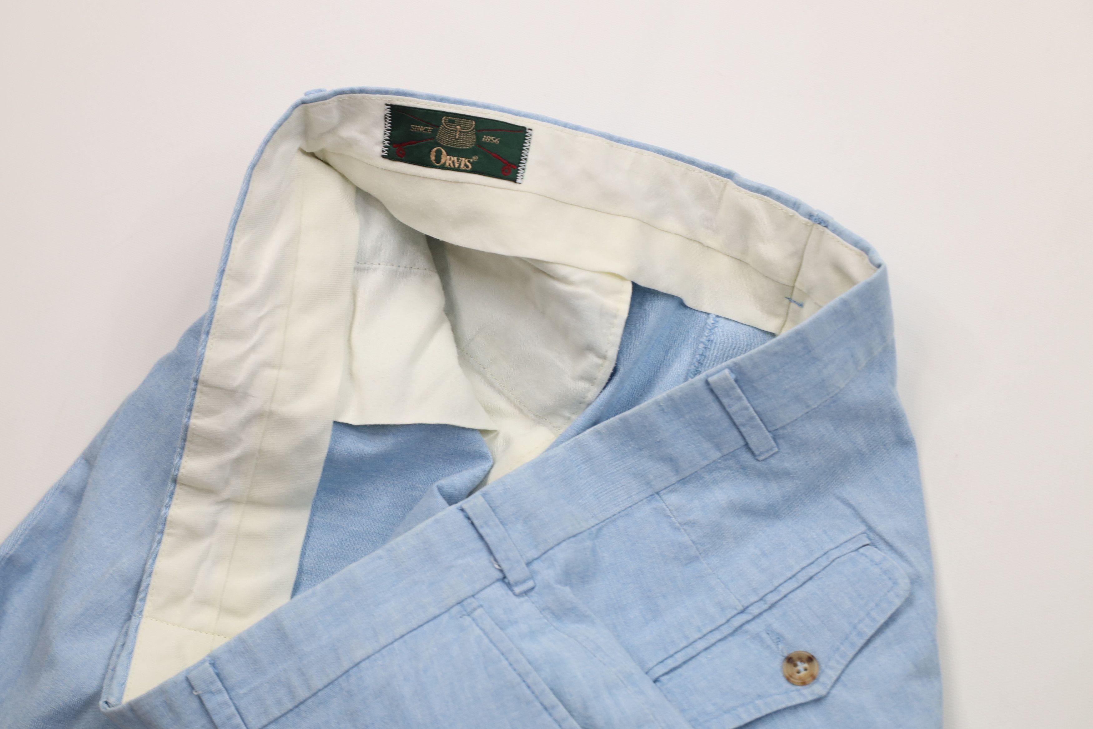 Orvis Vintage 70s Orvis Wide Leg Chino Pants Blue Cotton USA Size US 38 / EU 54 - 7 Thumbnail