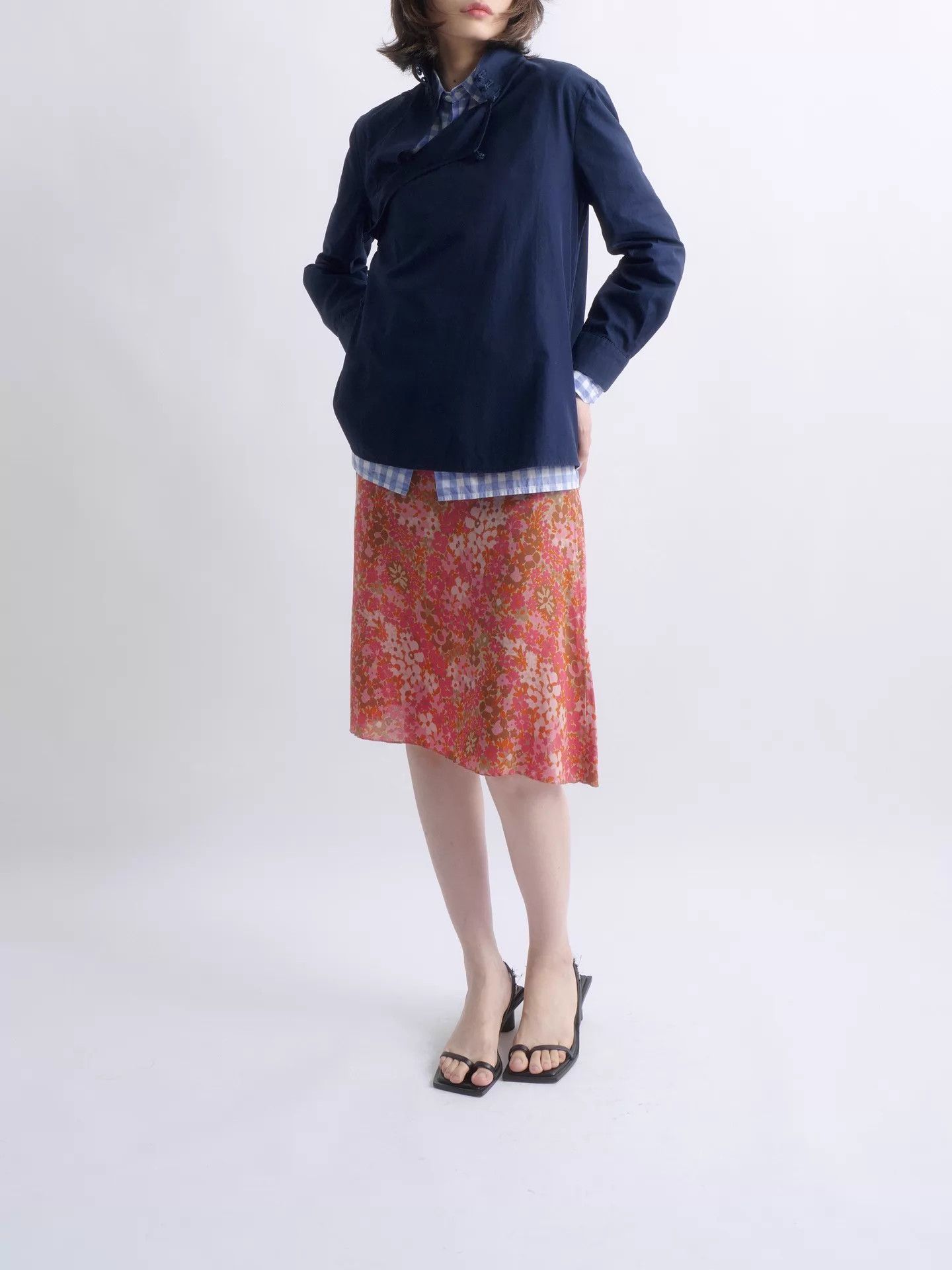 Miu Miu MIU MIU 2003 SS Navy Blue Slanted Placket Frog Jacket Size S / US 4 / IT 40 - 4 Thumbnail