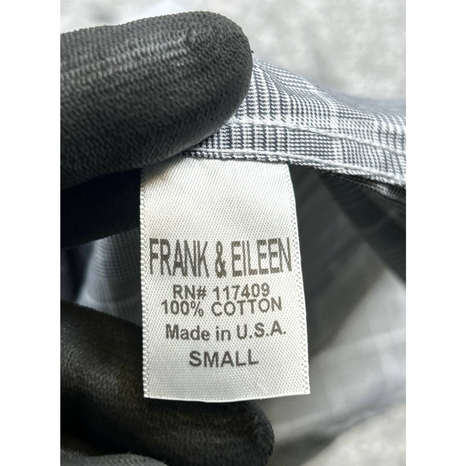 Frank & Eileen Frank & Eileen Shirt Small Gray White Cotton Button-Up Casual Classic Check Womens Size S / US 4 / IT 40 - 4 Thumbnail