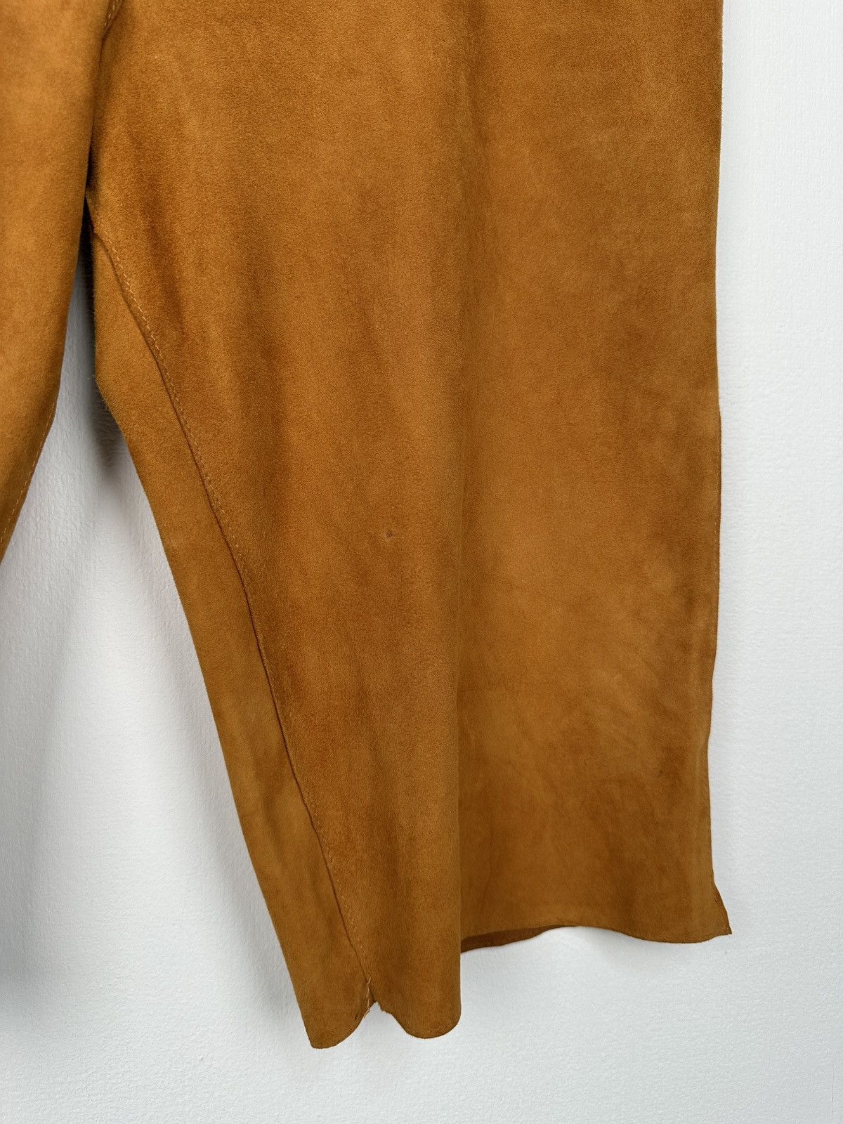 Dior SS02 CHRISTIAN DIOR JOHN GALLIANO Suede Leather Brown Shorts Size 30" / US 8 / IT 44 - 7 Thumbnail