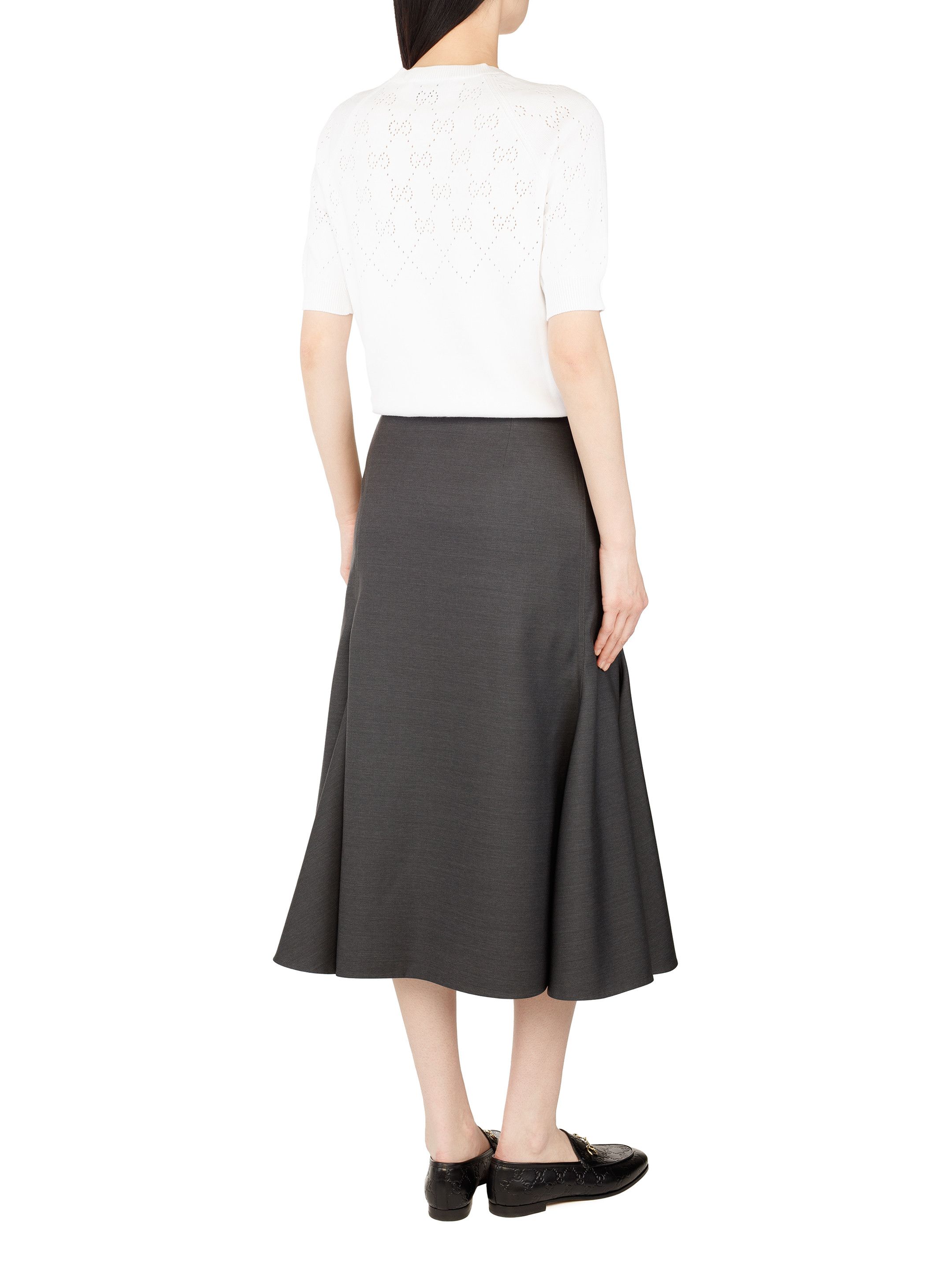 Gucci o1la5ras0526 Skirt Light Dry Wool in Gray Size 26" / US 2 / IT 38 - 3 Thumbnail