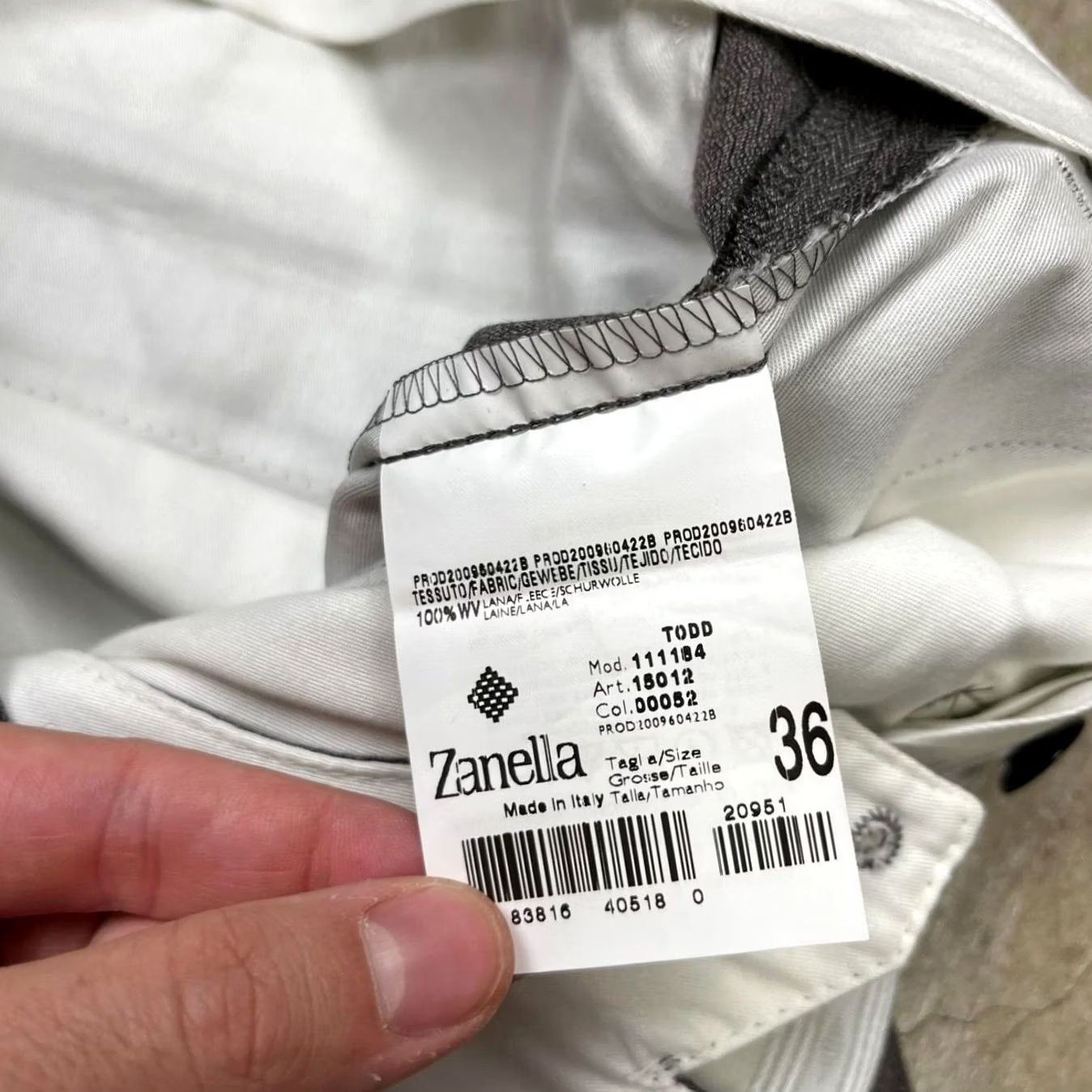 Zanella Zanella Wool Trousers Flat Front Herringbone Size 36 Todd - Gray Dress Pants Size US 36 / EU 52 - 3 Thumbnail