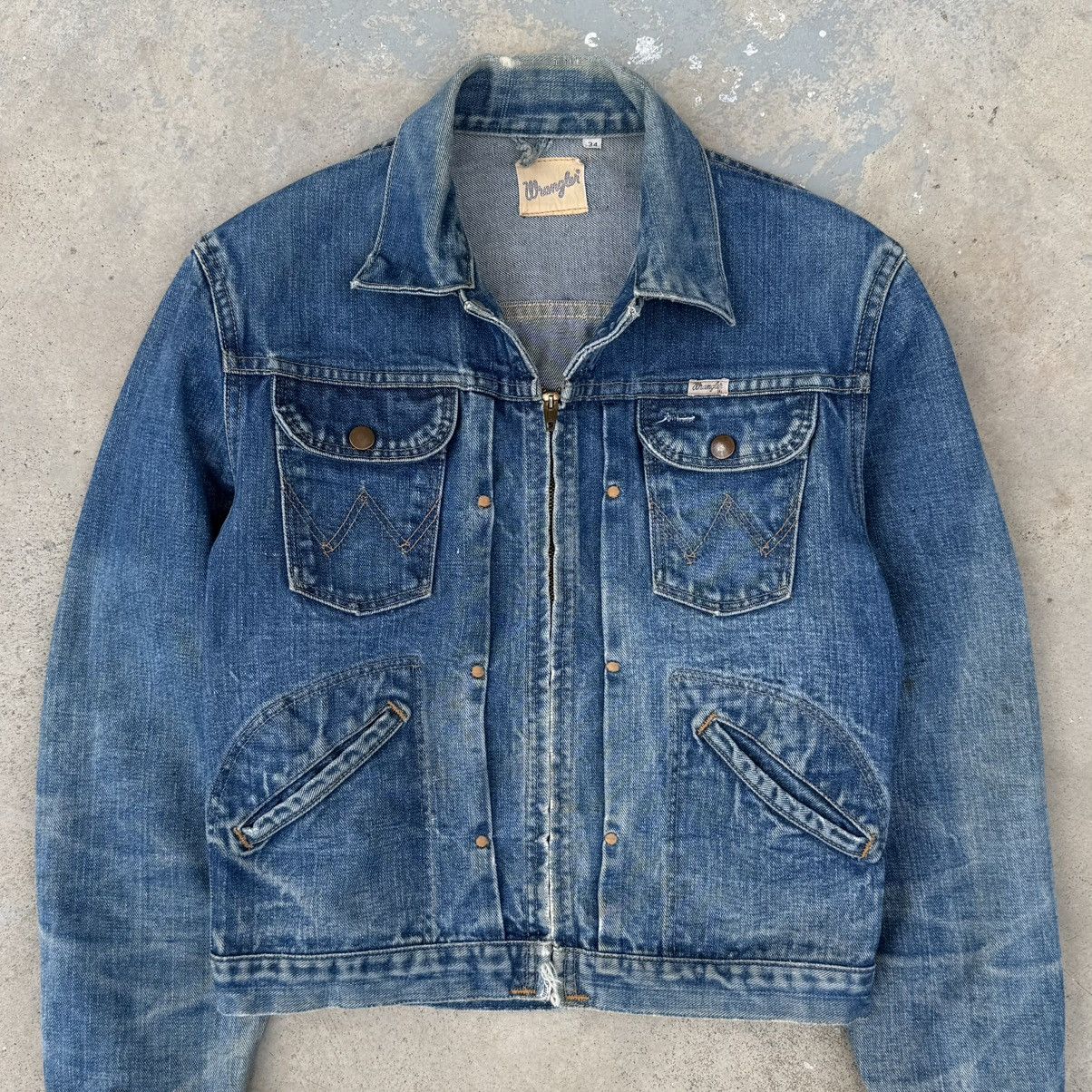 Wrangler 🔥Rare 60s Wrangler Zip Denim Jacket Talon Conmatic USA Size US XS / EU 42 / 0 - 3 Thumbnail