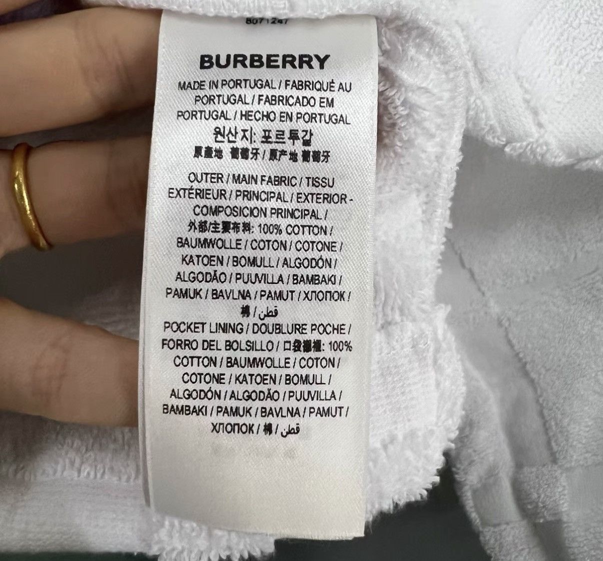 Burberry Burberry White Towel Fabric Half-Sleeve Hoodie J41 Size US XXL / EU 58 / 5 - 3 Thumbnail