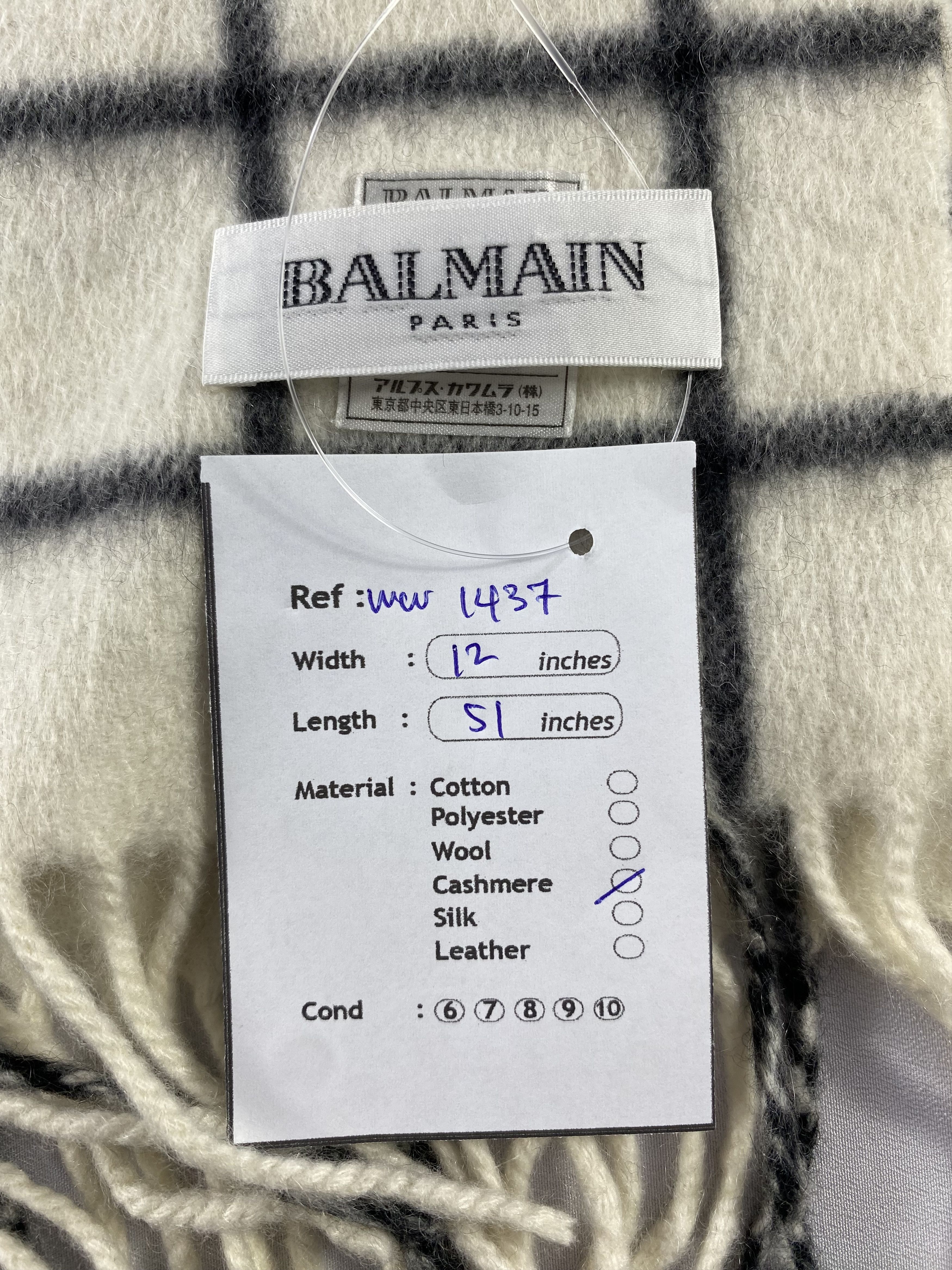 Balmain Balmain Scarf / Muffler / Neckwear - WW1437 Size ONE SIZE - 5 Thumbnail
