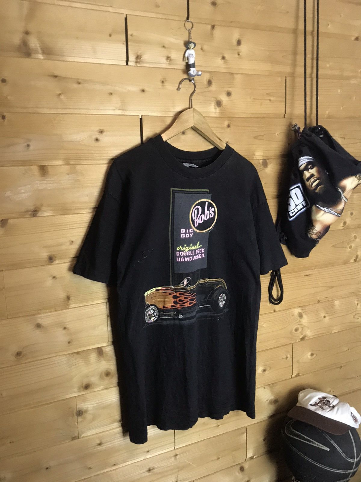 Vintage Vintage 1992 Bash car flame single stitch t-shirt Size US L / EU 52-54 / 3 - 1 Thumbnail