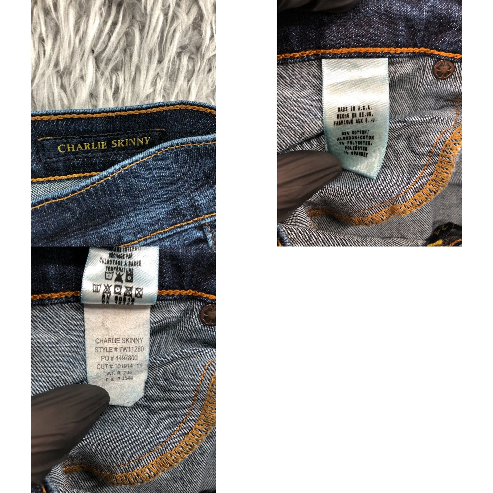 Lucky Brand Lucky Brand Charlie Skinny Jeans Size 00 Womens Dark Wash Blue Knee Wear Denim 5-Pocket Regular Slim Size 24" / US 00 / IT 34 - 9 Thumbnail