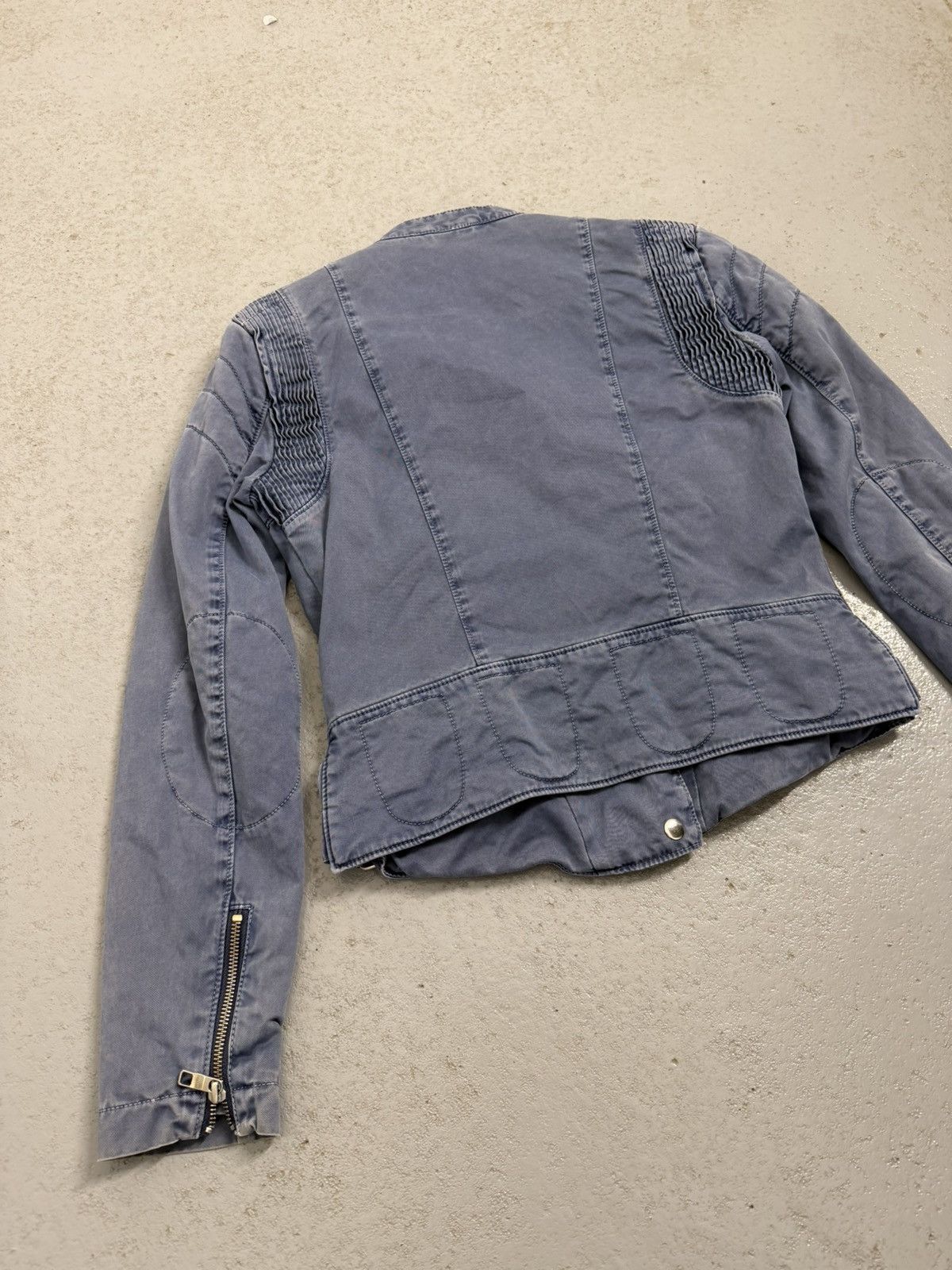 CLOSED Closed Washed Biker Multi-zip Side Zip Jacket Size S / US 4 / IT 40 - 16 Thumbnail